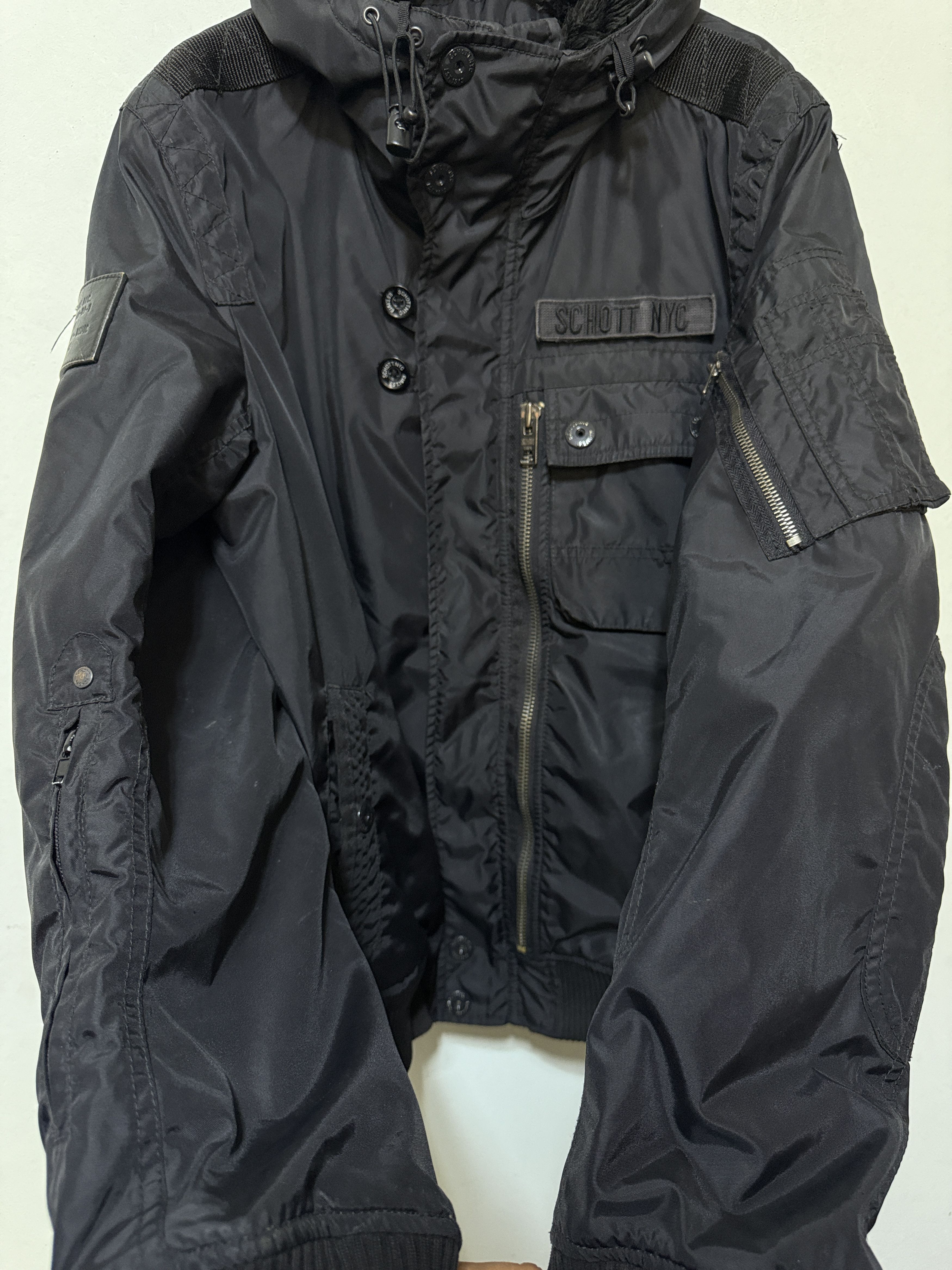 Schott Schott bomber military hooded jacket puffer size xl Size US XL / EU 56 / 4 - 5 Thumbnail
