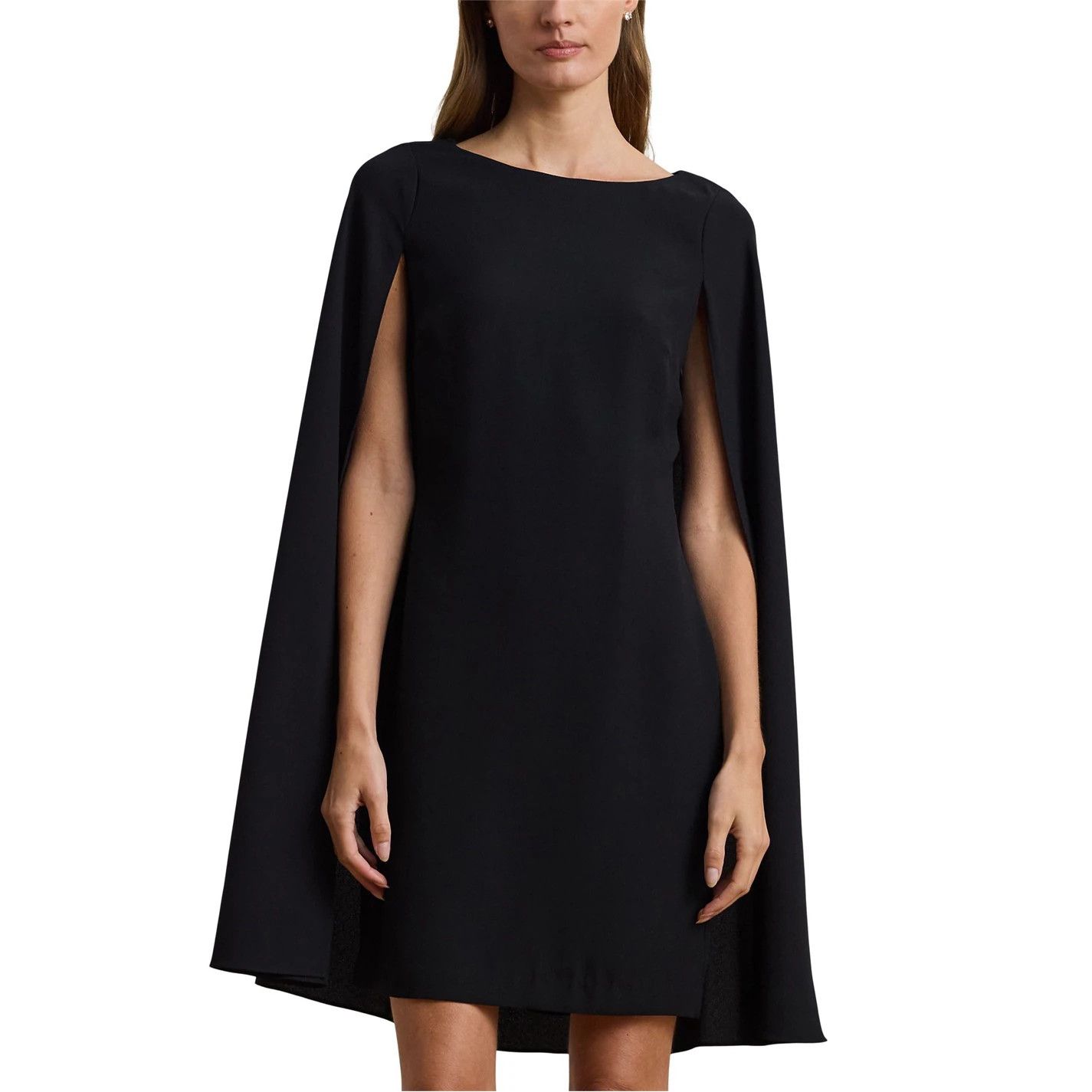 Lauren Ralph Lauren o1g2r1mq0825 Petra Cape Georgette Dress in Black Size XS / US 0-2 / IT 36-38 - 4 Thumbnail