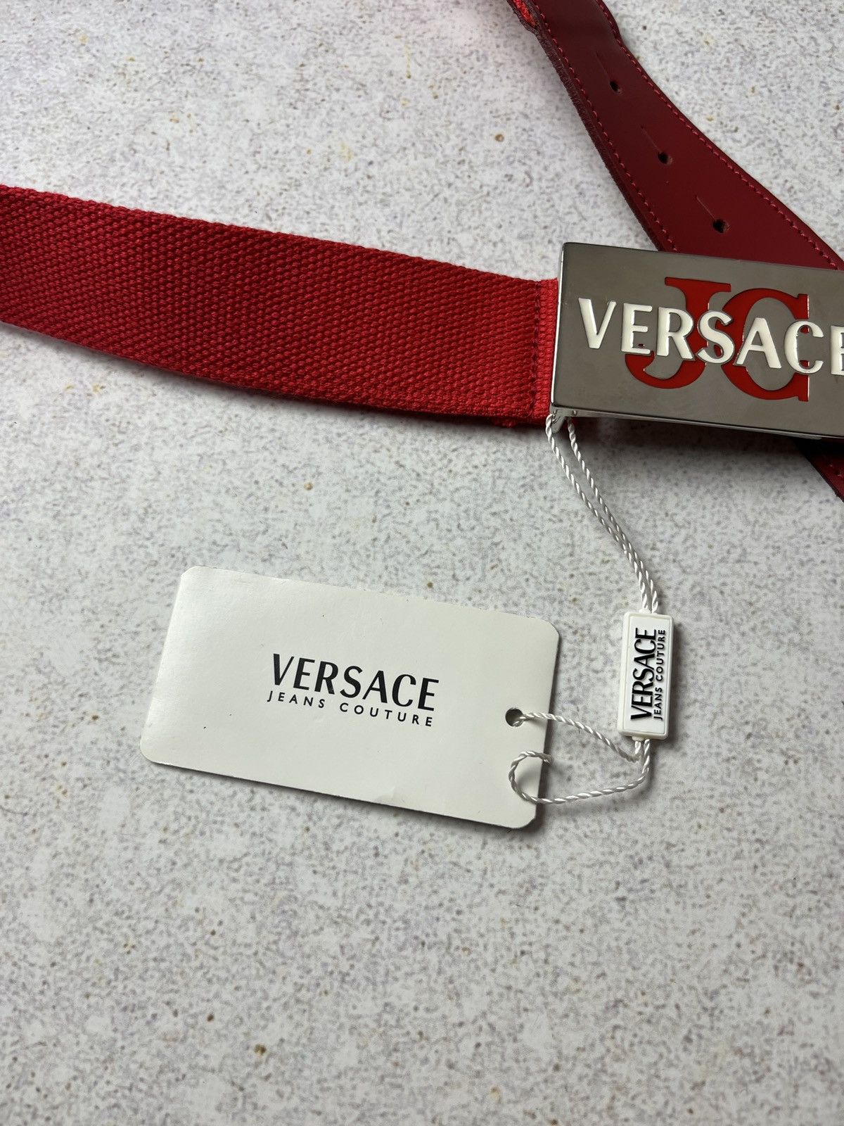 Versace Jeans Couture Versace Jeans Couture Logo Plaque Buckle Leather Belt NV5F10 Size ONE SIZE - 3 Thumbnail