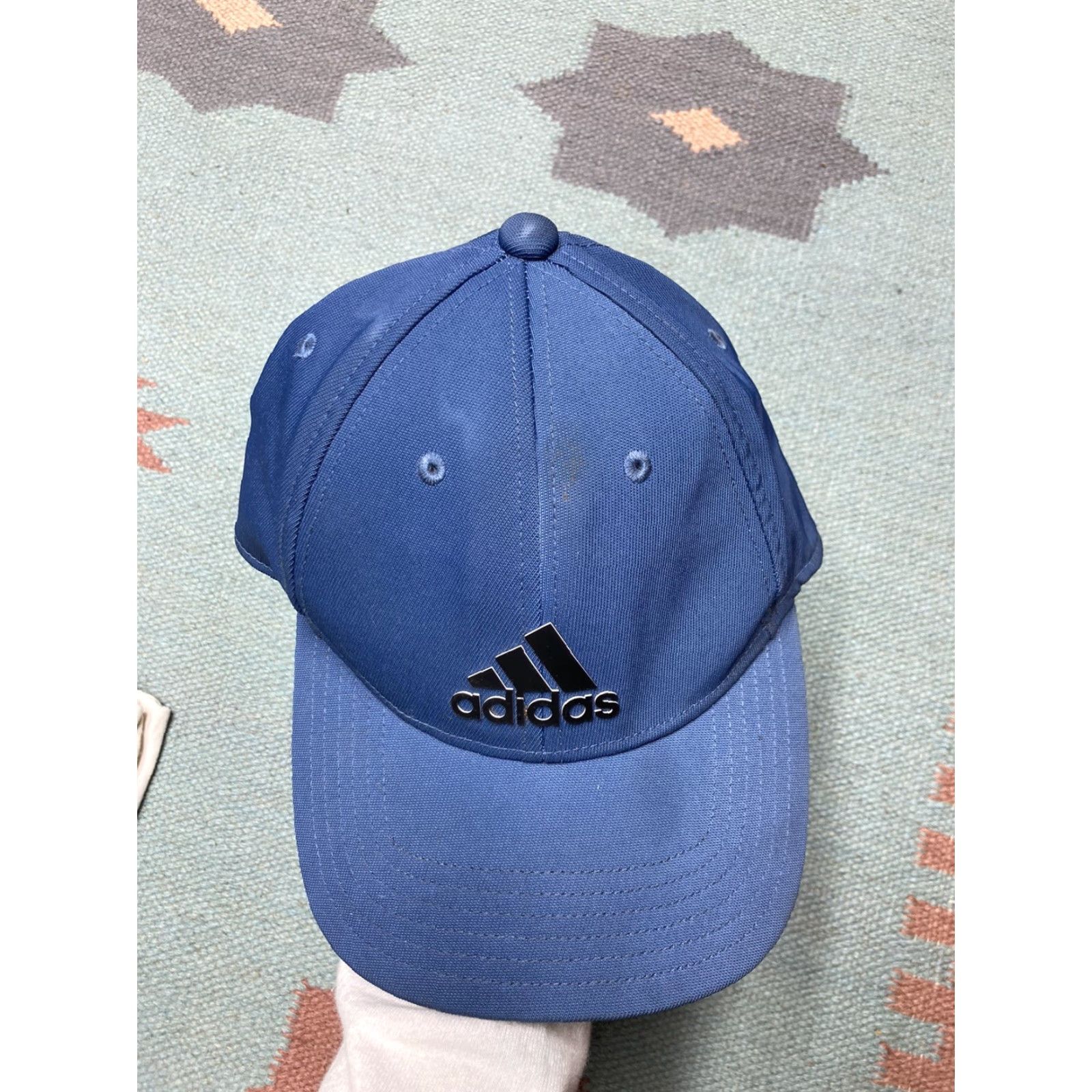 Adidas Adidas Strapback Hat Cap Running Blue Polyester Spandex Gym Active Wear Men Adjustable Size Blue Strapback Hat Size ONE SIZE - 3 Thumbnail