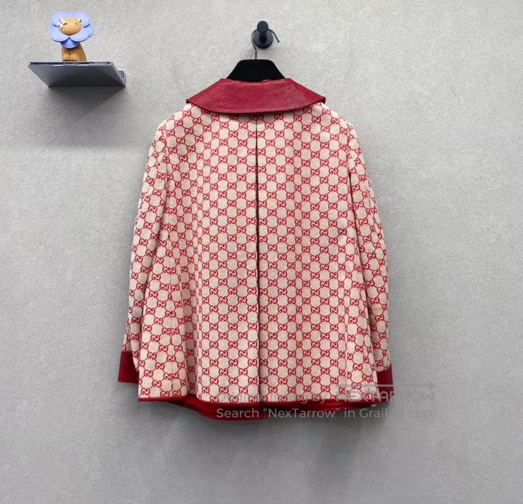 Gucci Gucci Red Leather Collar Coat. Size M / US 6-8 / IT 42-44 - 2 Thumbnail