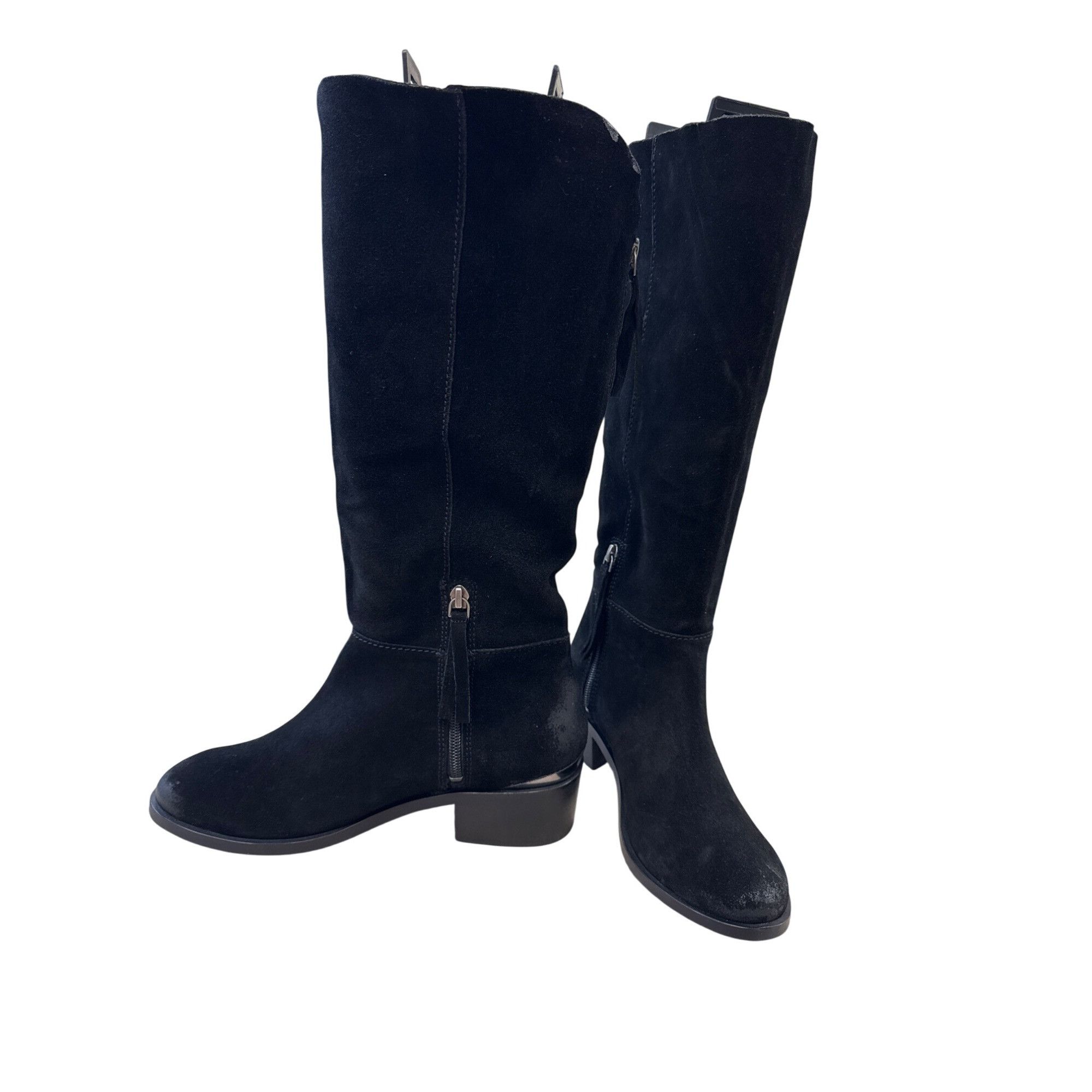 Designer Naughty Monkey Womens Black Suede Leather Riding Boots Size Size US 8.5 / IT 38.5 - 4 Thumbnail