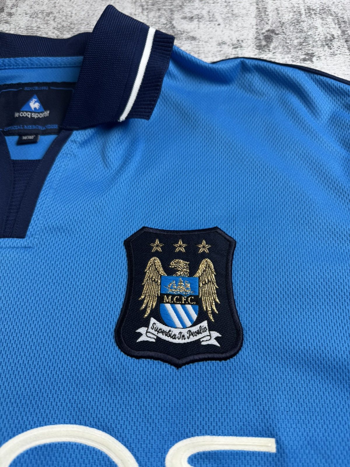 Le Coq Sportif Manchester City 38/40 2001/2002 Football Shirt Jersey Kit Size US M / EU 48-50 / 2 - 11 Thumbnail