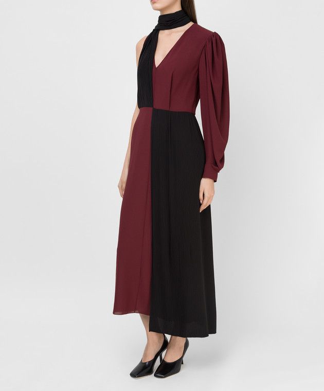 Givenchy o1y0925 Midi Dress in Burgundy/Black Size XS / US 0-2 / IT 36-38 - 3 Thumbnail
