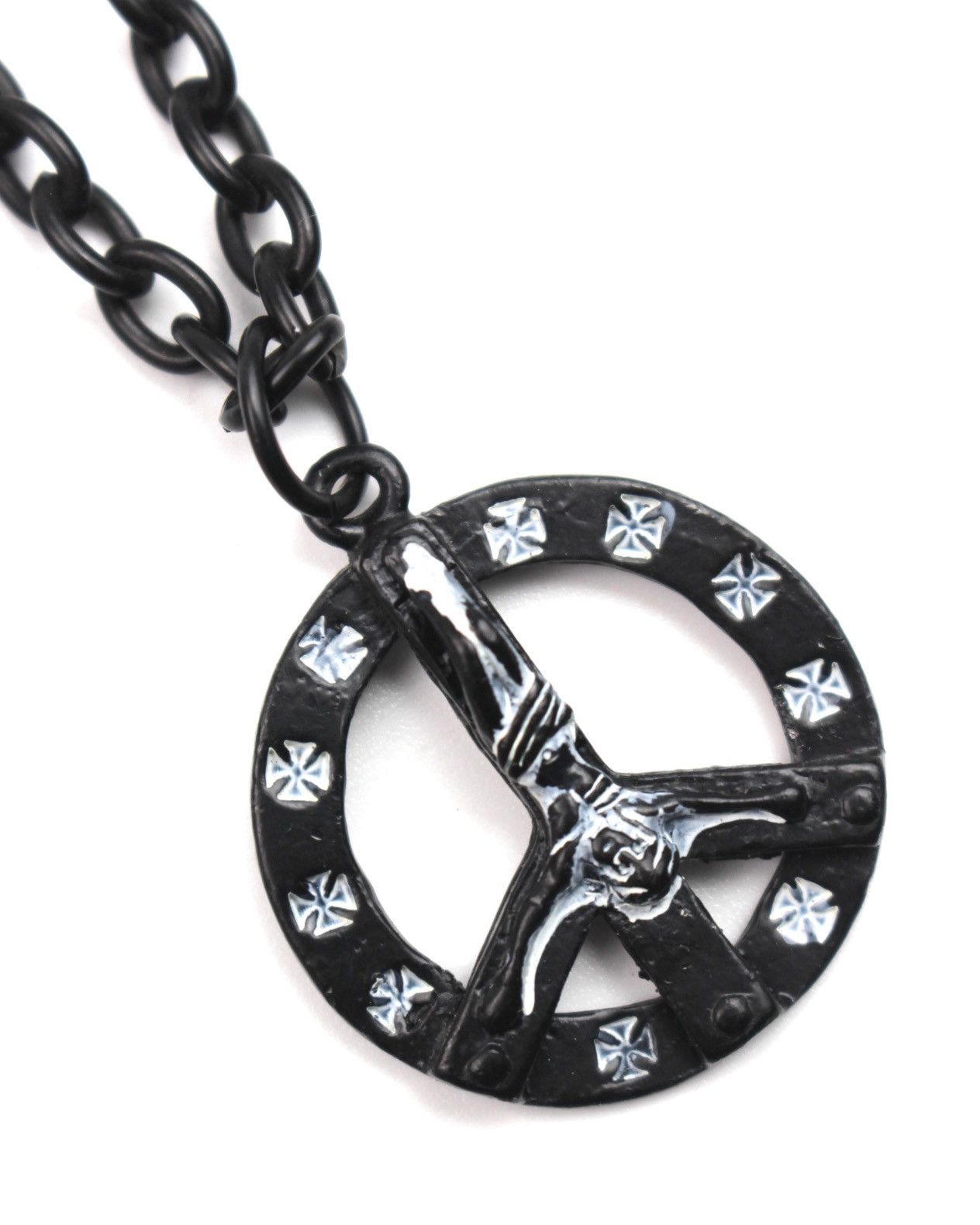 If Six Was Nine 2000S JAPANESE MADE CRUCIFIX PEACE SIGN IRON CROSS NECKLACE Size ONE SIZE - 4 Thumbnail