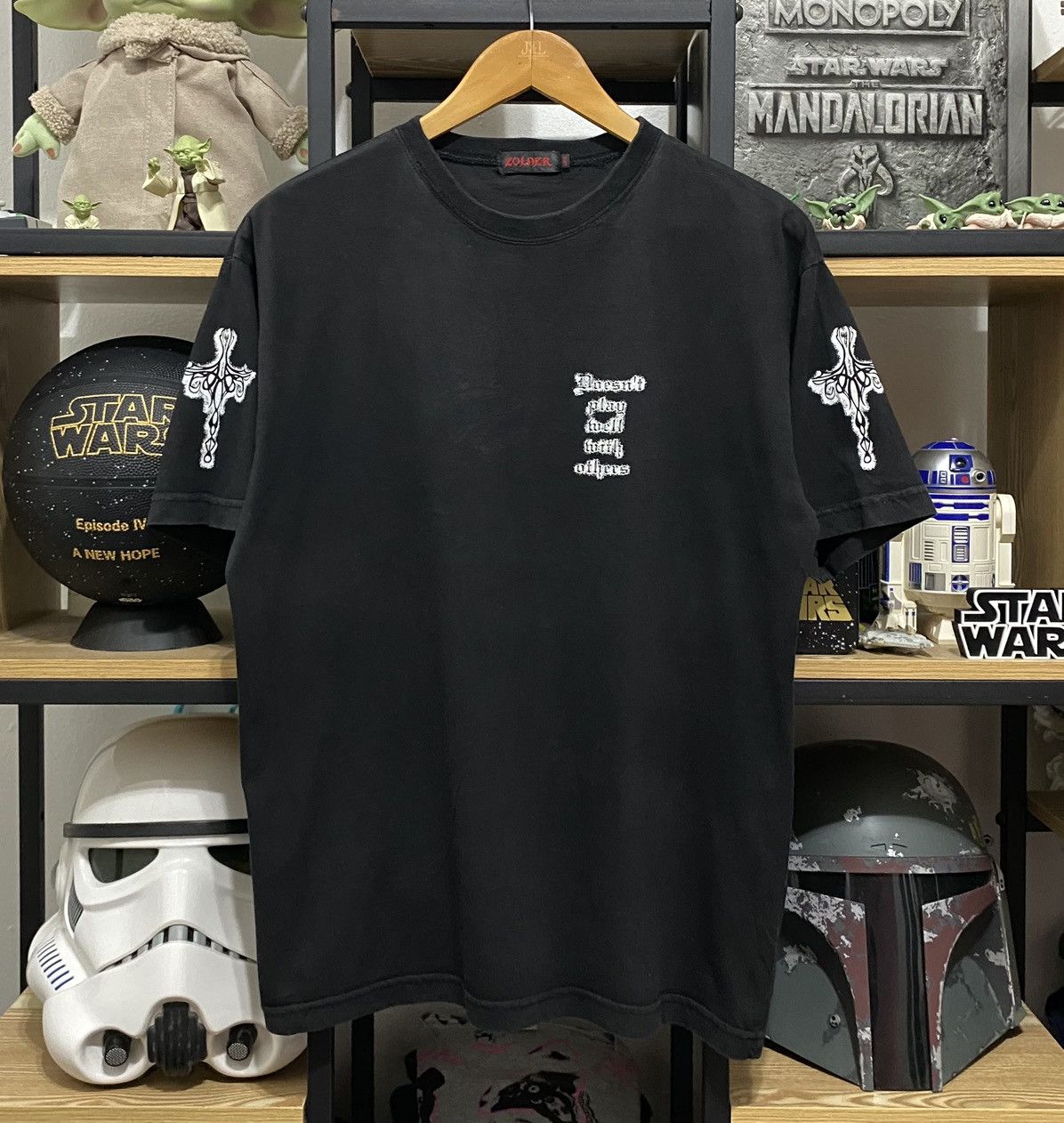 Japanese Brand Zolder Japan Play Well Quotes Double Cross Sleeve Tee Size US L / EU 52-54 / 3 - 2 Thumbnail