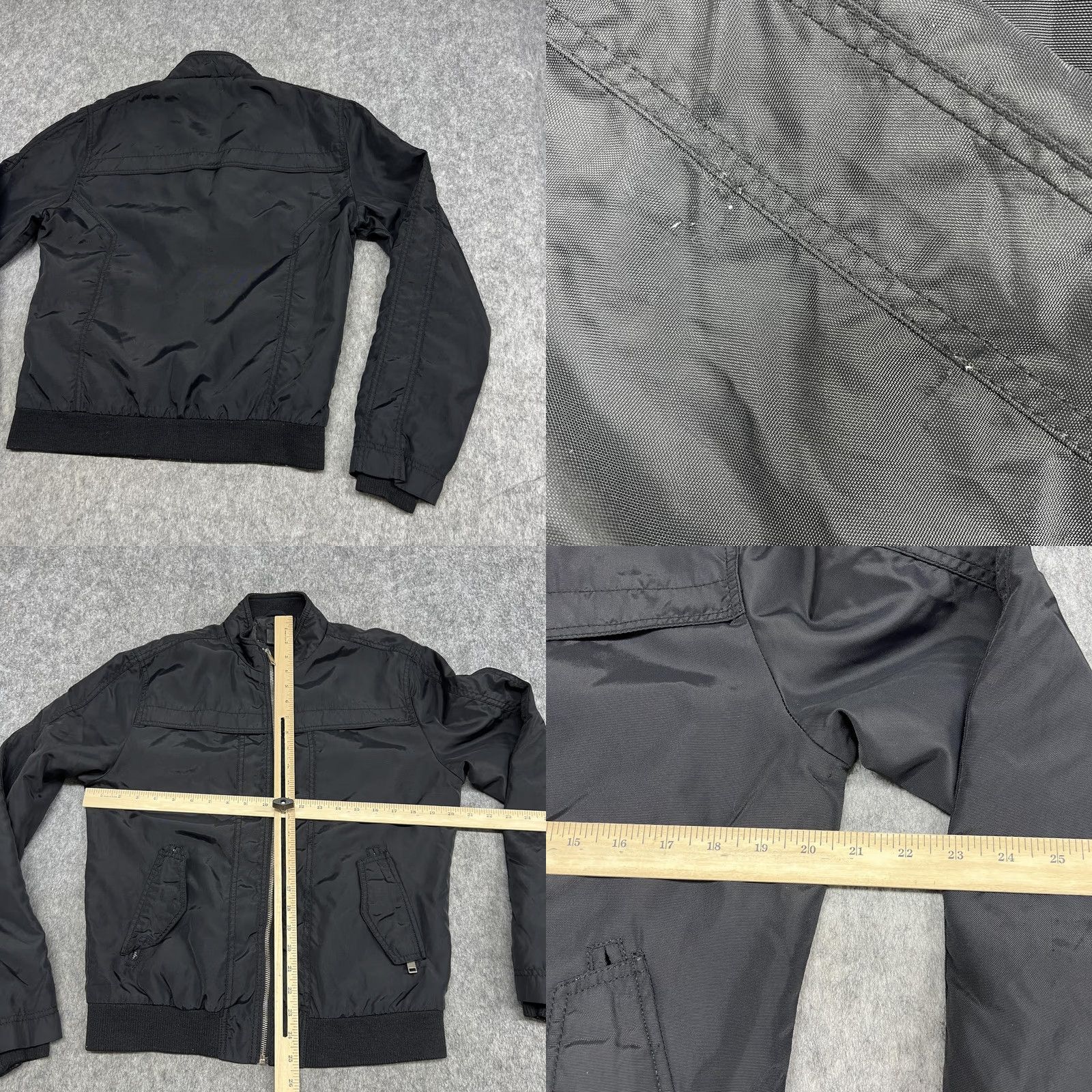 H&M H&M Jacket Mens 38 R Black Lightweight Bomber Full Zip Pockets Stand Collar Fall Size US XXS / EU 40 - 8 Thumbnail