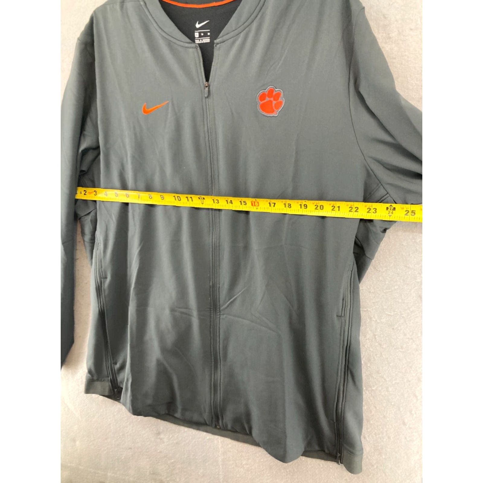 Nike Nike Mens Jacket XL Gray Clemson Swoosh Paw Patch Athletic Full Zip Size US XL / EU 56 / 4 - 2 Thumbnail