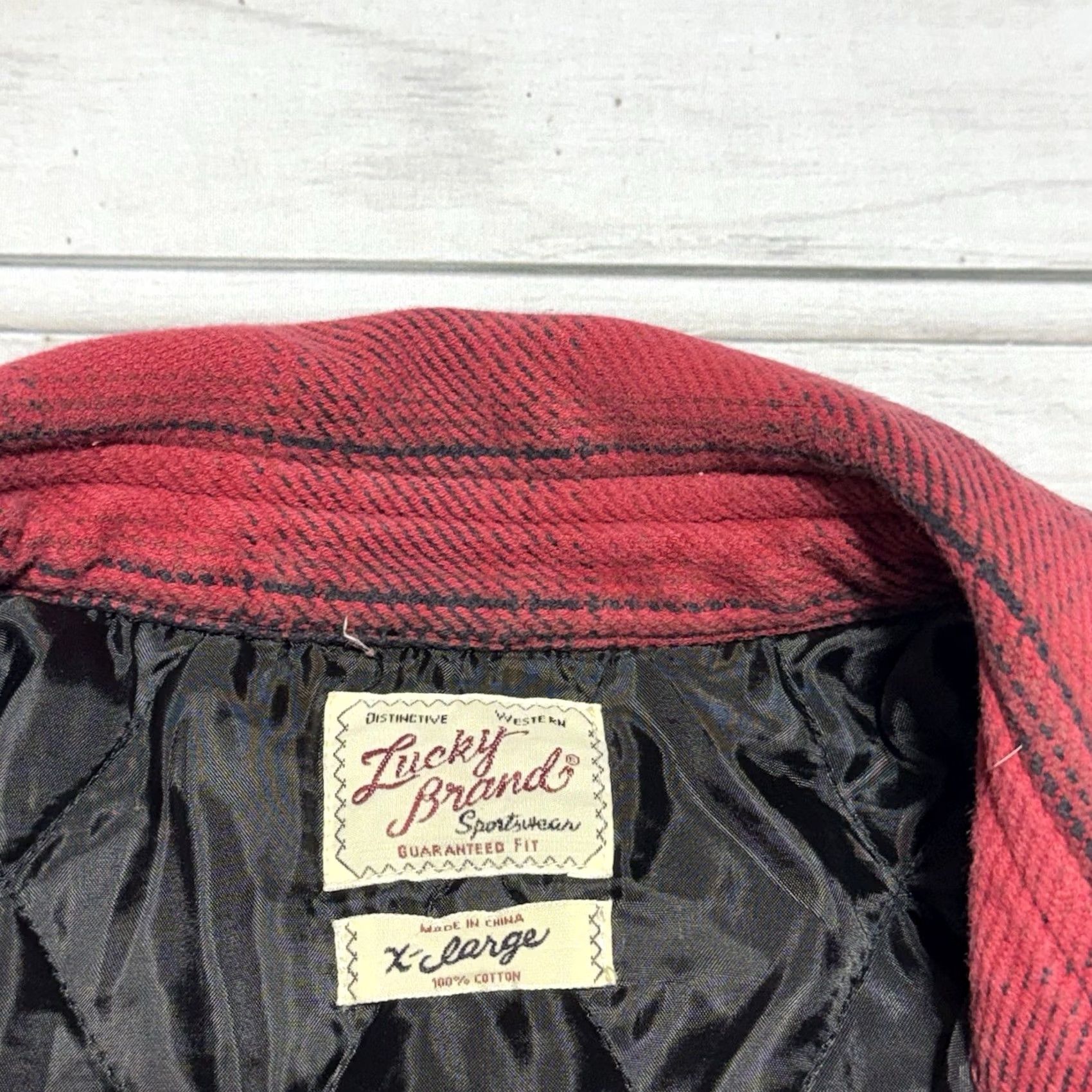 Lucky Brand Lucky Brand Shacket Mens XL Red Plaid Quilted Flannel Jacket Size US XL / EU 56 / 4 - 3 Thumbnail