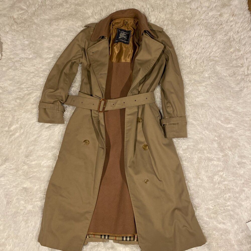 Burberry Vintage 90s Burberry Camel Wool Lined Kensington Chelsea Co Size M / US 6-8 / IT 42-44 - 8 Thumbnail