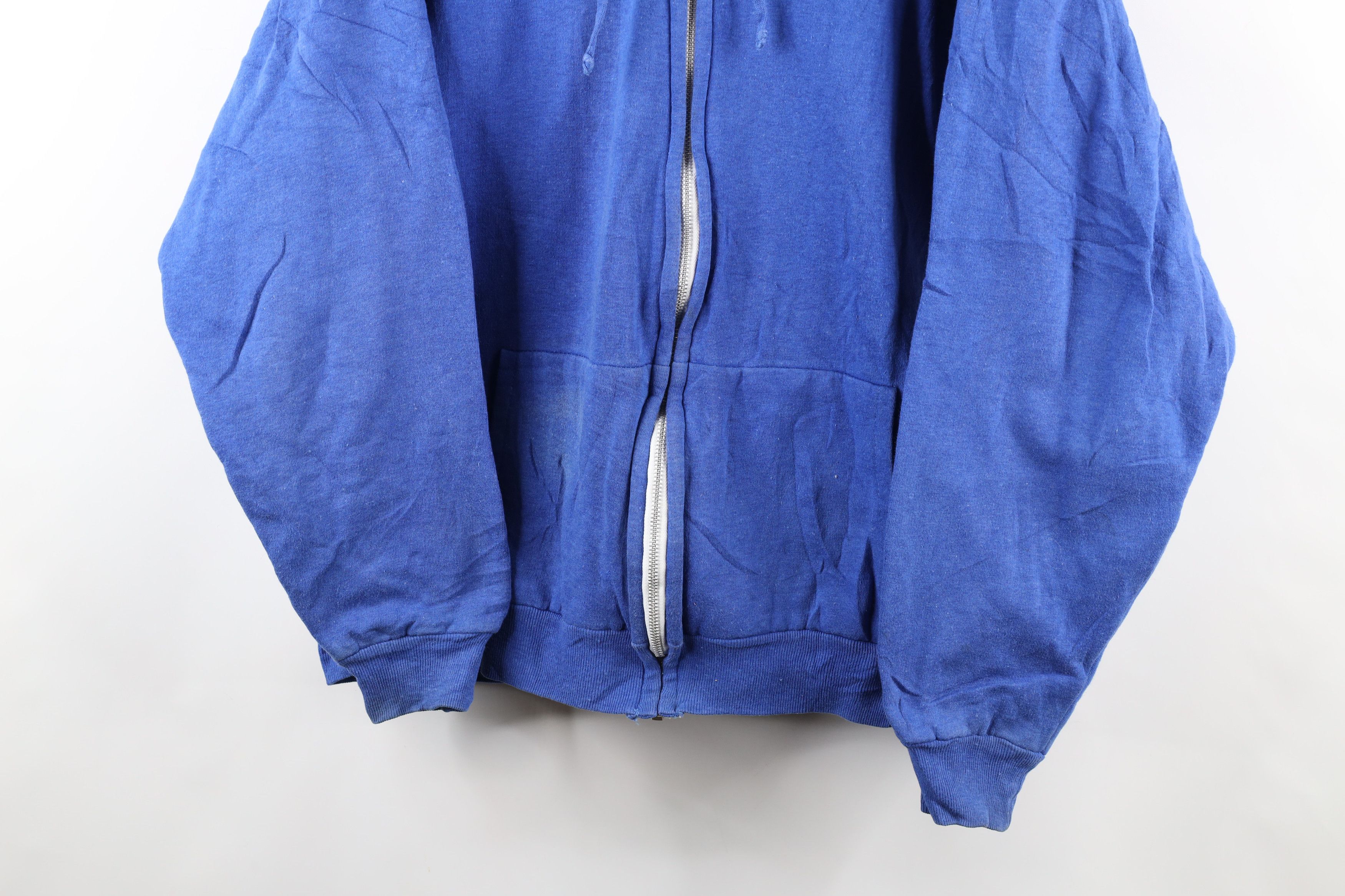 Vintage Vintage 90s Streetwear Waffle Knit Lined Full Zip Hoodie Size ONE SIZE - 3 Thumbnail