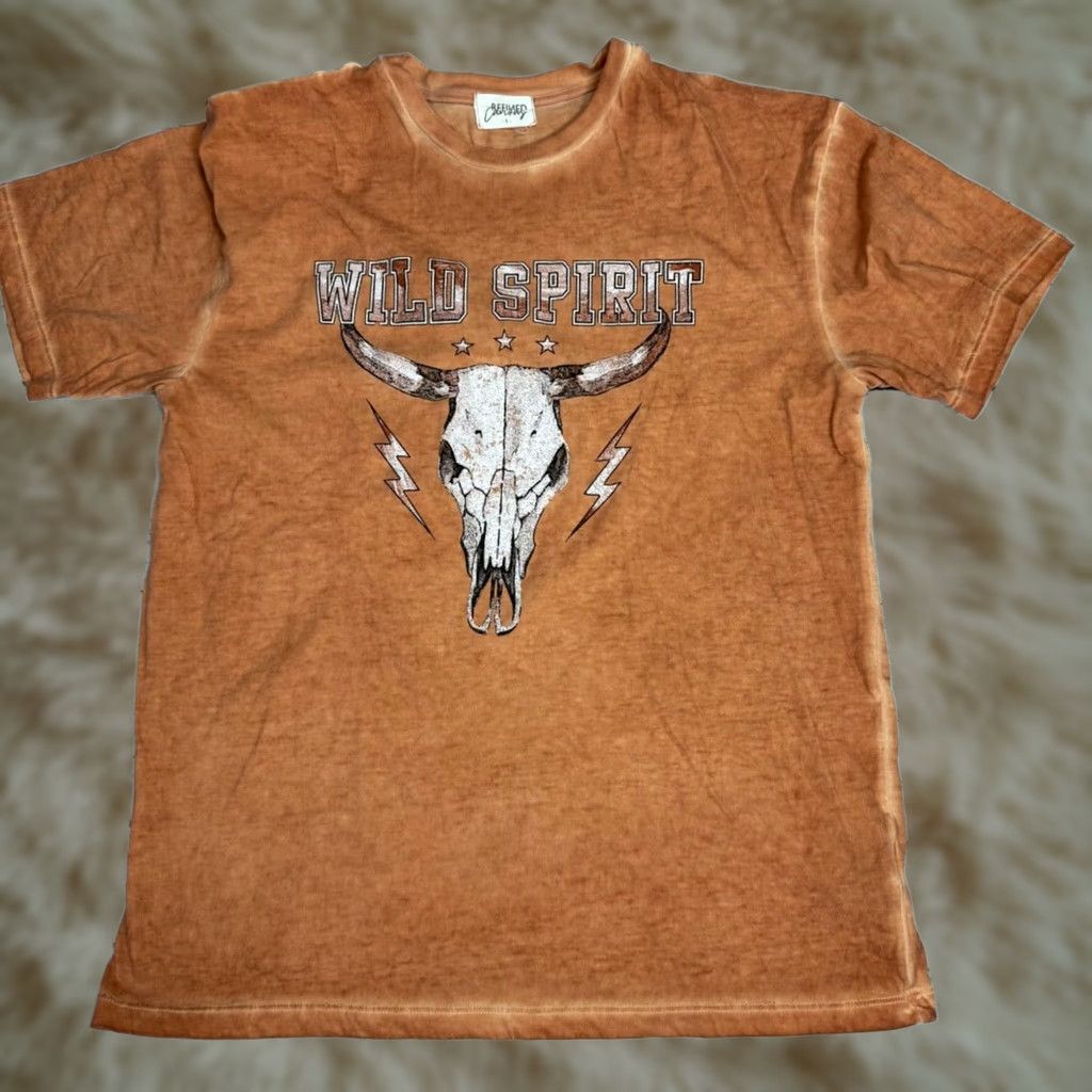 Vintage Refined Canvas Western Tee Sz S Orange Cotton Blend Womens Shirt Cowboy Skull Size S / US 4 / IT 40 - 1 Thumbnail