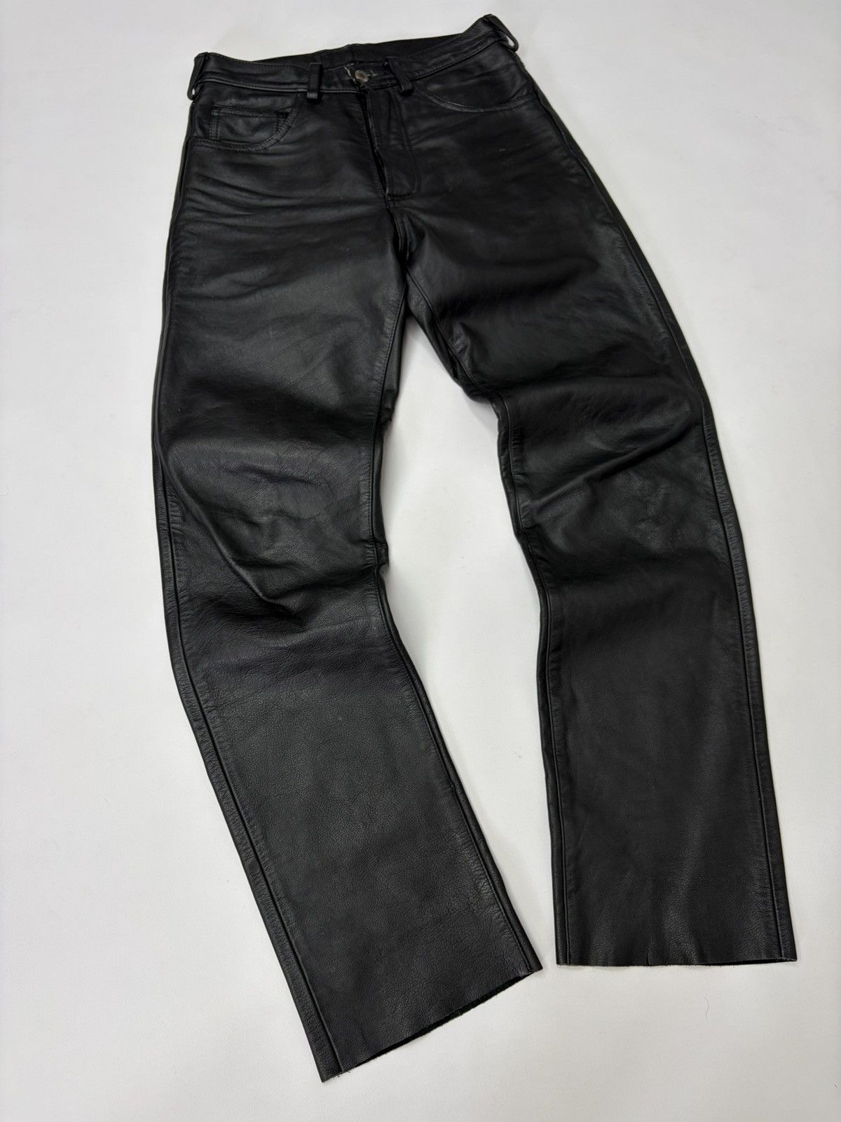 Hedi Slimane 🔥 Vintage Leather Pants 00s Italian Rock Noir Archive Grunge Size US 30 / EU 46 - 8 Thumbnail