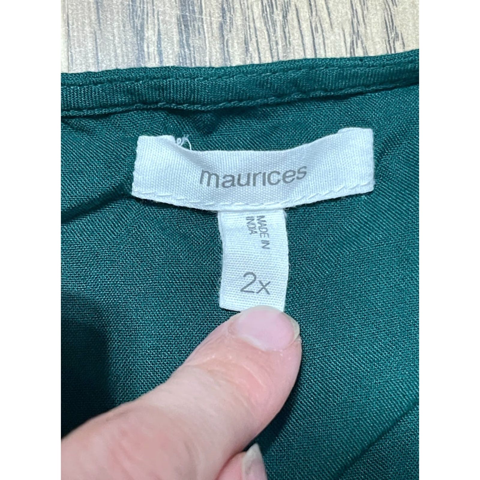 Vintage Maurices Blouse Women's Plus Size 2X Green Long Sleeve V-Neck Casual Travel Shirt Womens Size XXL / US 16-18 / IT 52-54 - 5 Thumbnail
