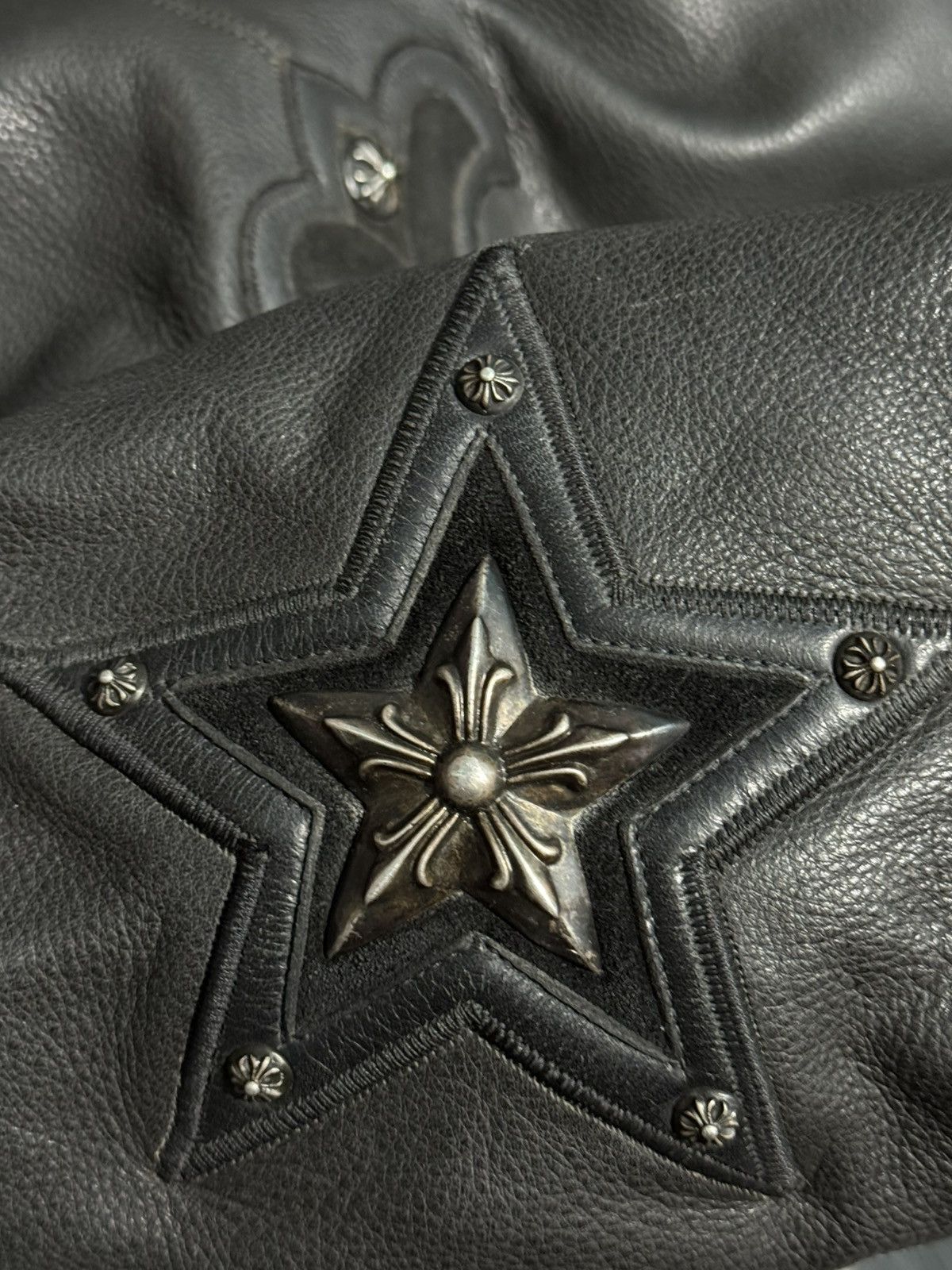 Chrome Hearts RARE 1 of 1 Vintage Chrome Hearts Leather Cross Star Jacket Size US M / EU 48-50 / 2 - 15 Thumbnail