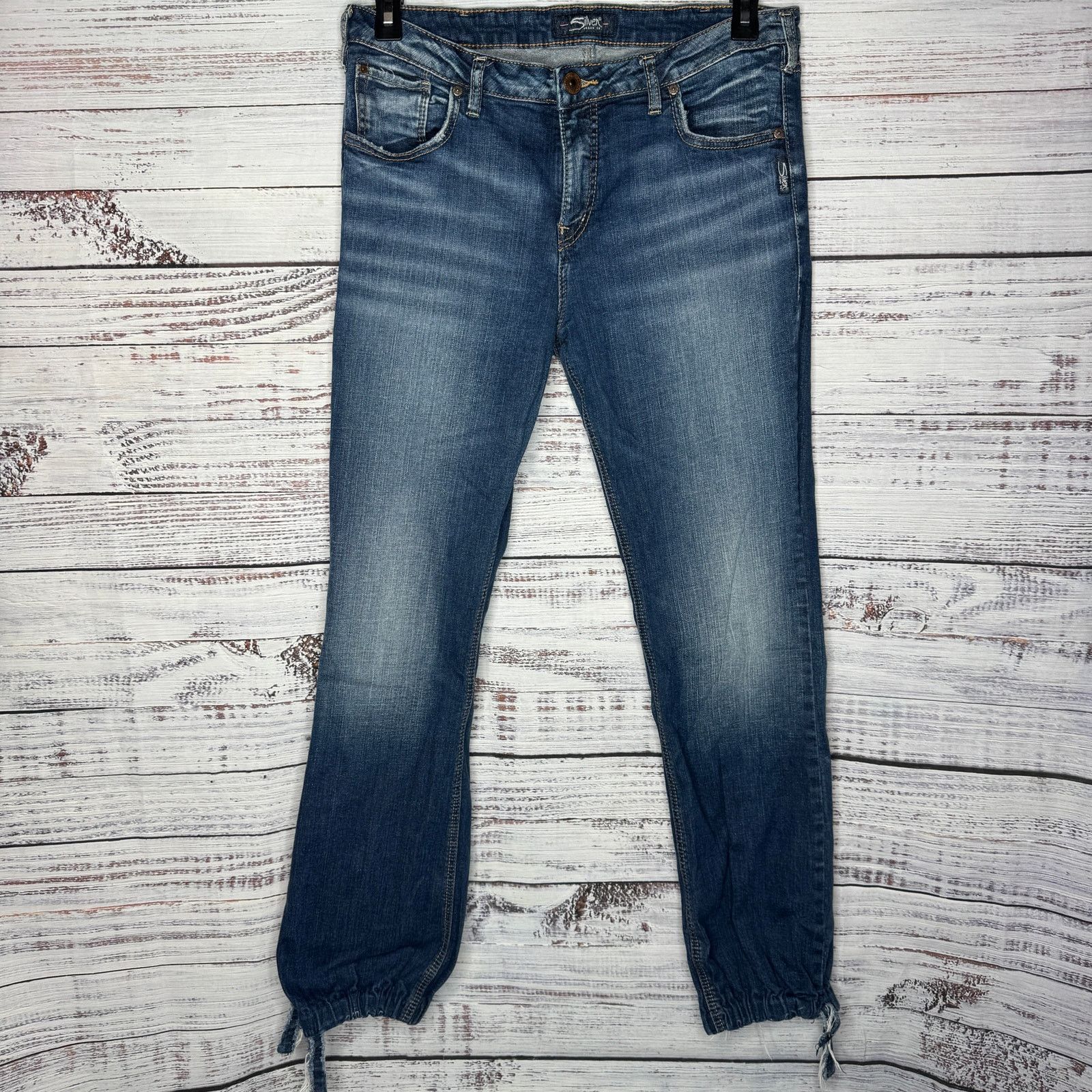 Silver Jeans Co. Silver Jeans Izzy Bootcut Jogger Tie Ankle Jeans 33/33 Size 33" - 1 Thumbnail