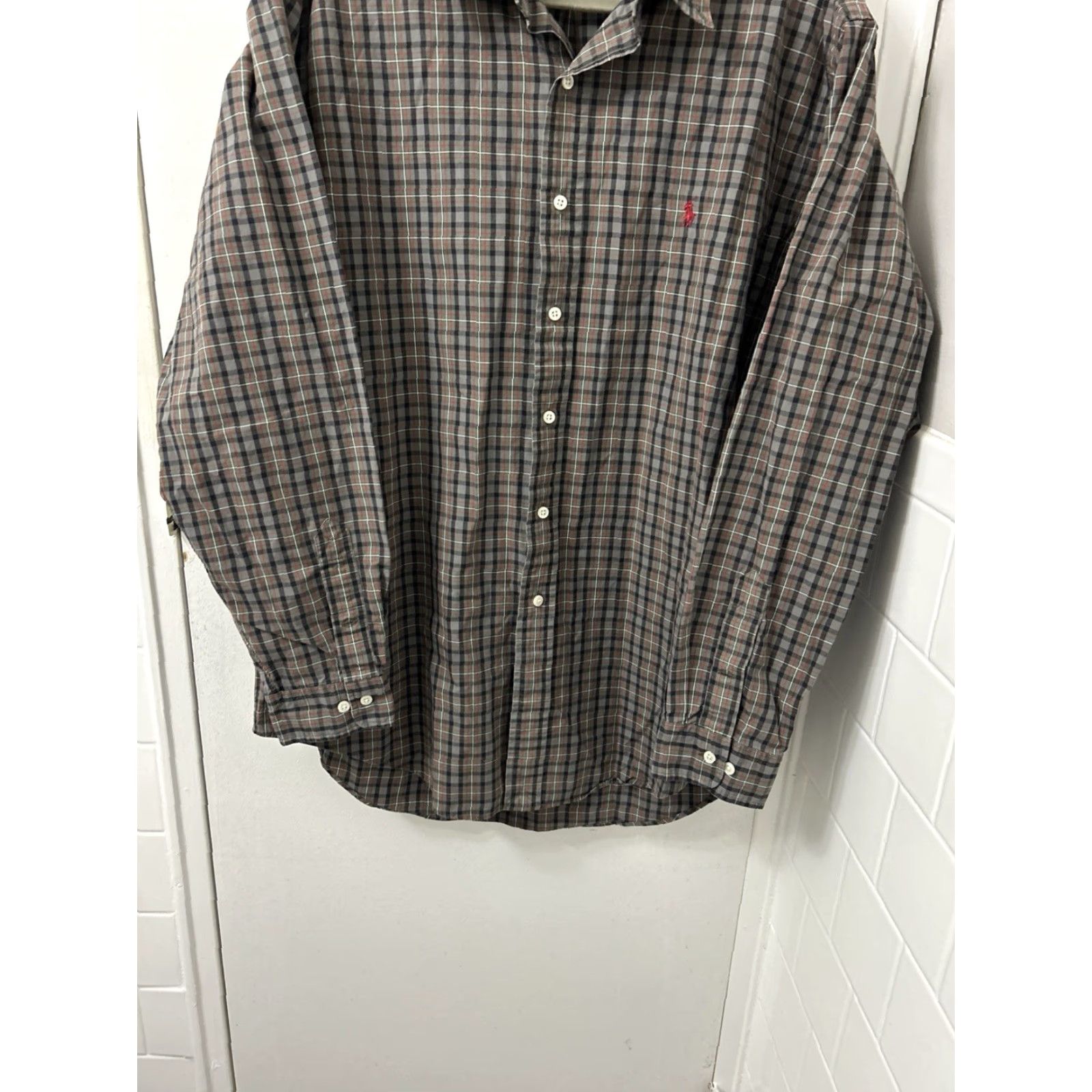 Ralph Lauren VTG Ralph Lauren Shirt Mens L Brown Gray Classic Fit Button Down Red Pony L/S longsleeve Embroidered Plaid Category: Shirt Size US L / EU 52-54 / 3 - 3 Thumbnail
