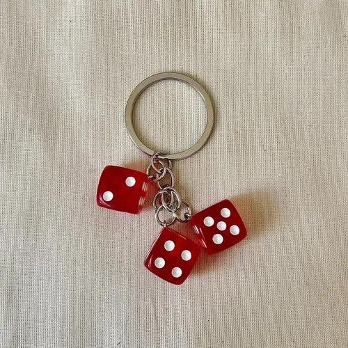 Japanese Brand y2k 2000s red dice keyring for keychain Size ONE SIZE - 5 Thumbnail