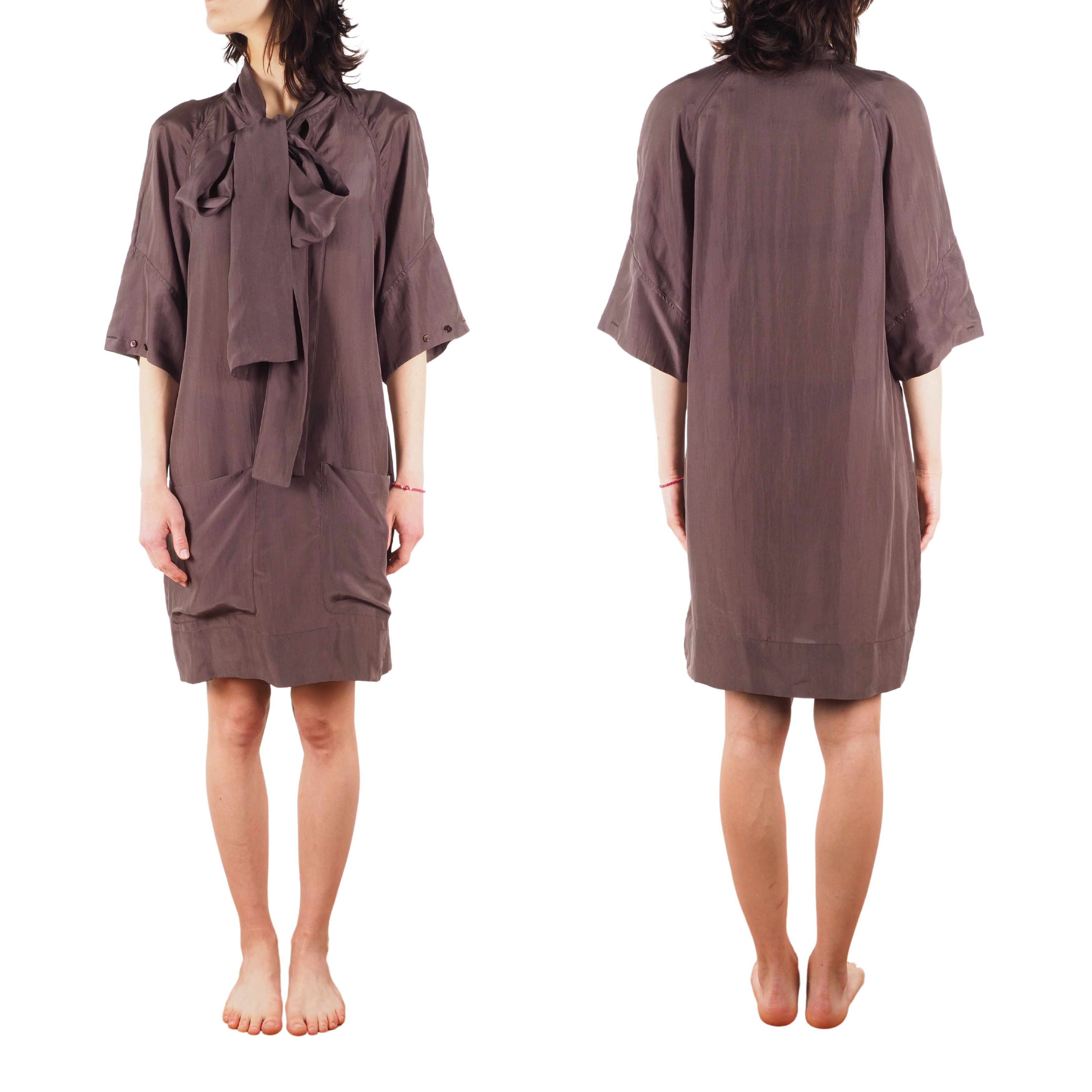 Stella McCartney Stella McCartney 2008 Silk Beige Brown Wrap Dress Size M / US 6-8 / IT 42-44 - 1 Thumbnail
