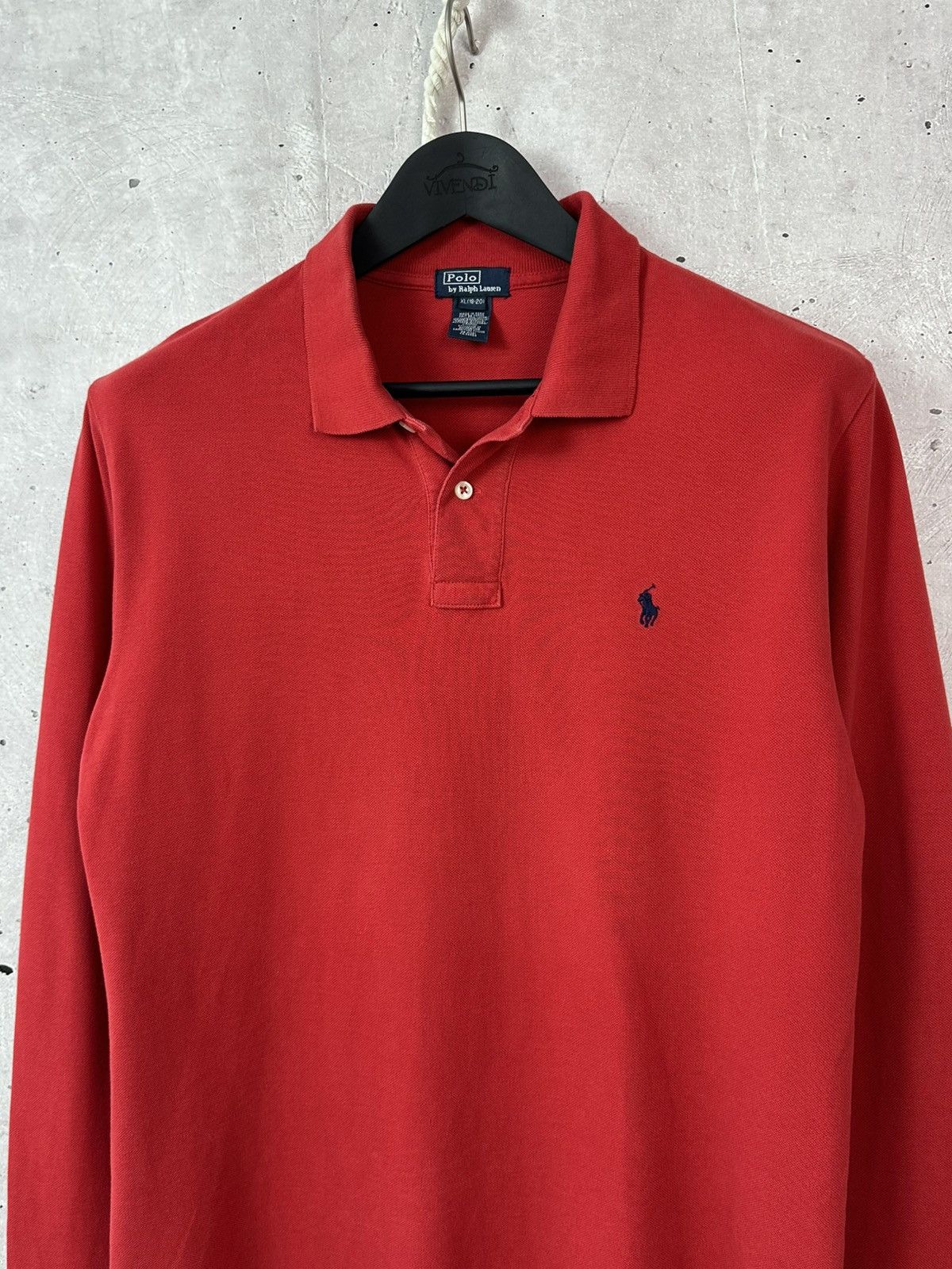 Ralph Lauren Vintage Ralph Lauren Red Long Sleeve Polo Size US M / EU 48-50 / 2 - 2 Thumbnail