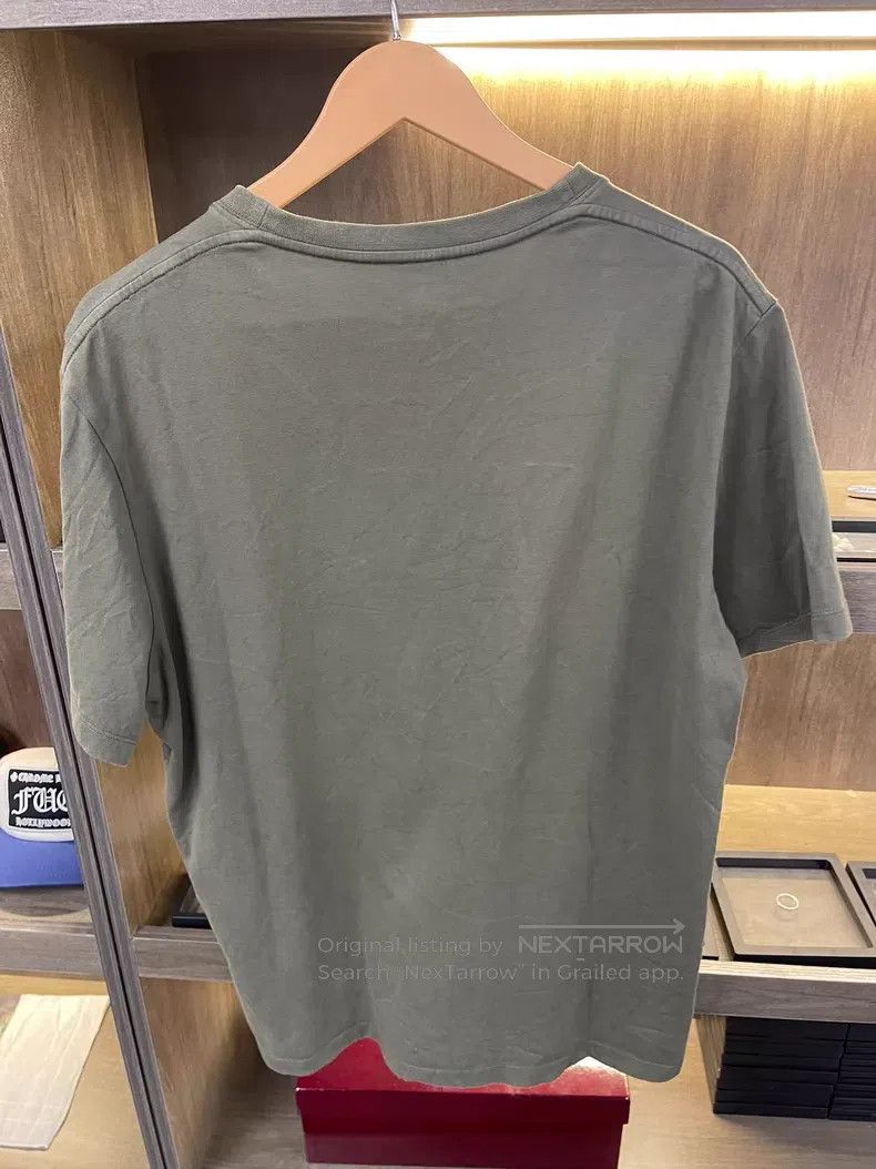 Loewe Loewe Olive green pure cotton short-sleeve T-shirt with ch Size US M / EU 48-50 / 2 - 2 Thumbnail