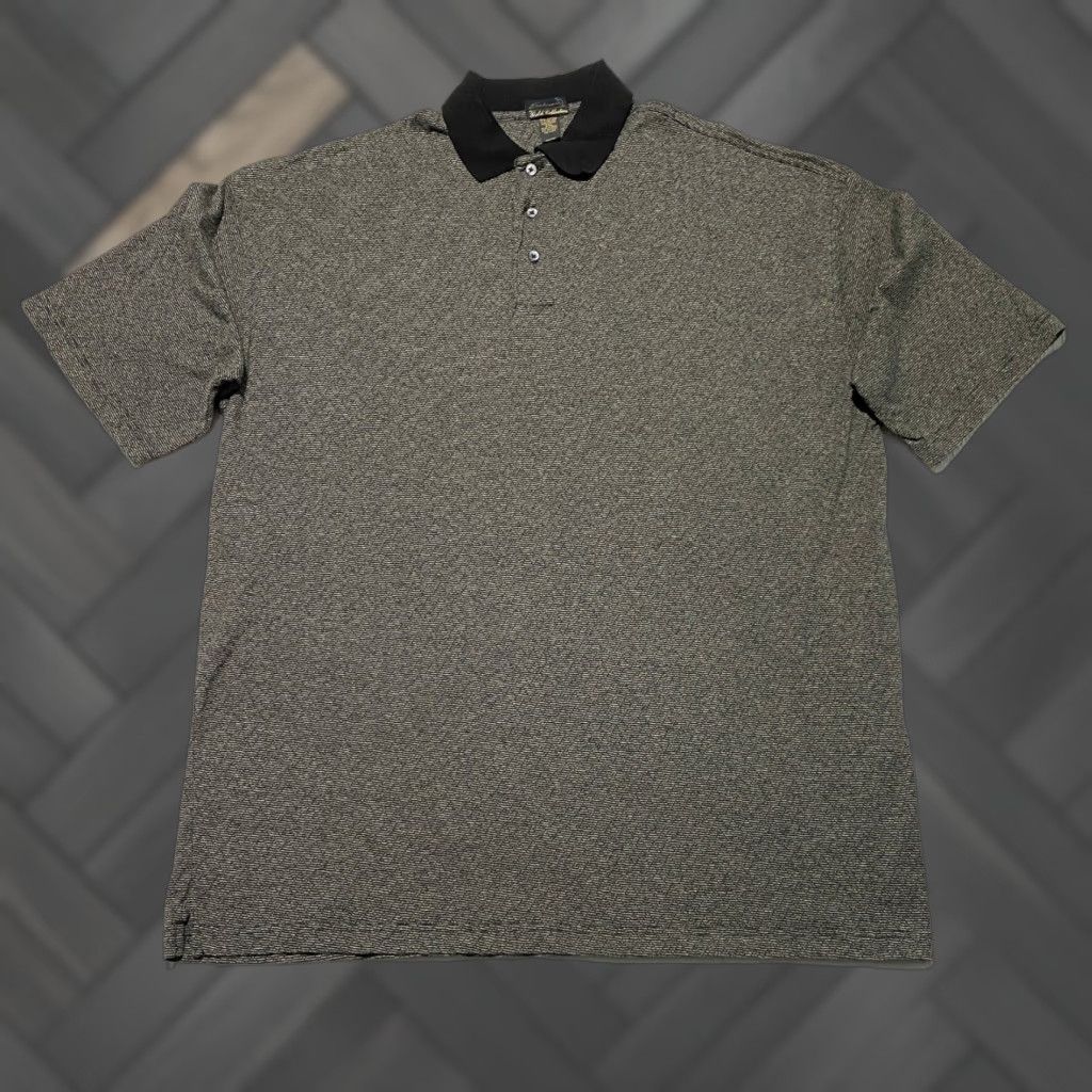 Vintage Sahara Gold Collection Polo Shirt Mens 2XL Cotton Gray Stripe Short Sleeve Collared Button Size US XXL / EU 58 / 5 - 1 Thumbnail