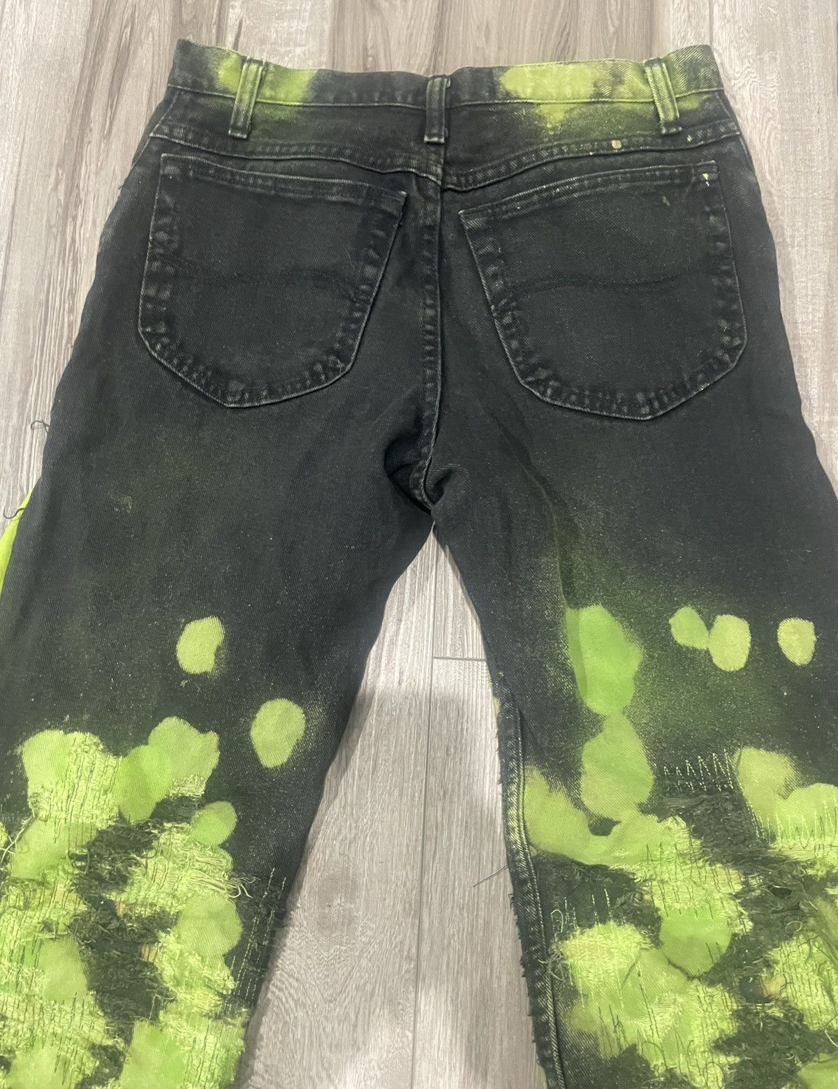 Handmade Green and Black Hand Made Denim Size US 32 / EU 48 - 4 Thumbnail