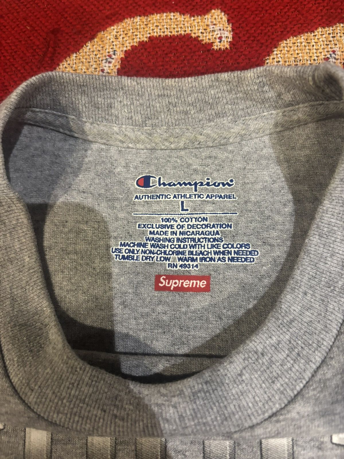 Champion × Supreme Rare 2019 SS19 Supreme x Champion Silver Logo T-Shirt Size US L / EU 52-54 / 3 - 5 Thumbnail