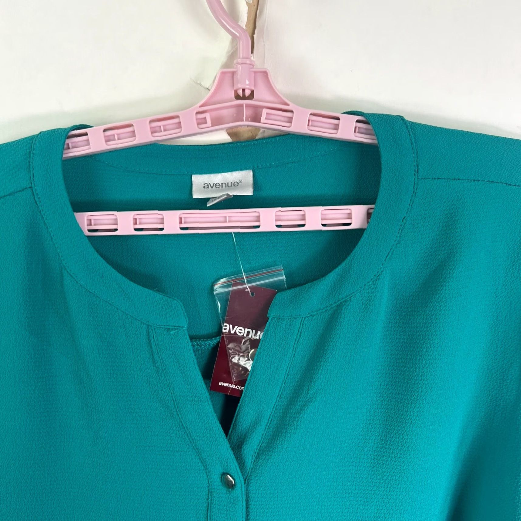 Avenue Avenue Tunic Shirt Women 1X Seafoam Green Long Sleeve Button Accent Bohemian 1X Plus Size Womens Size XL / US 12-14 / IT 48-50 - 3 Thumbnail