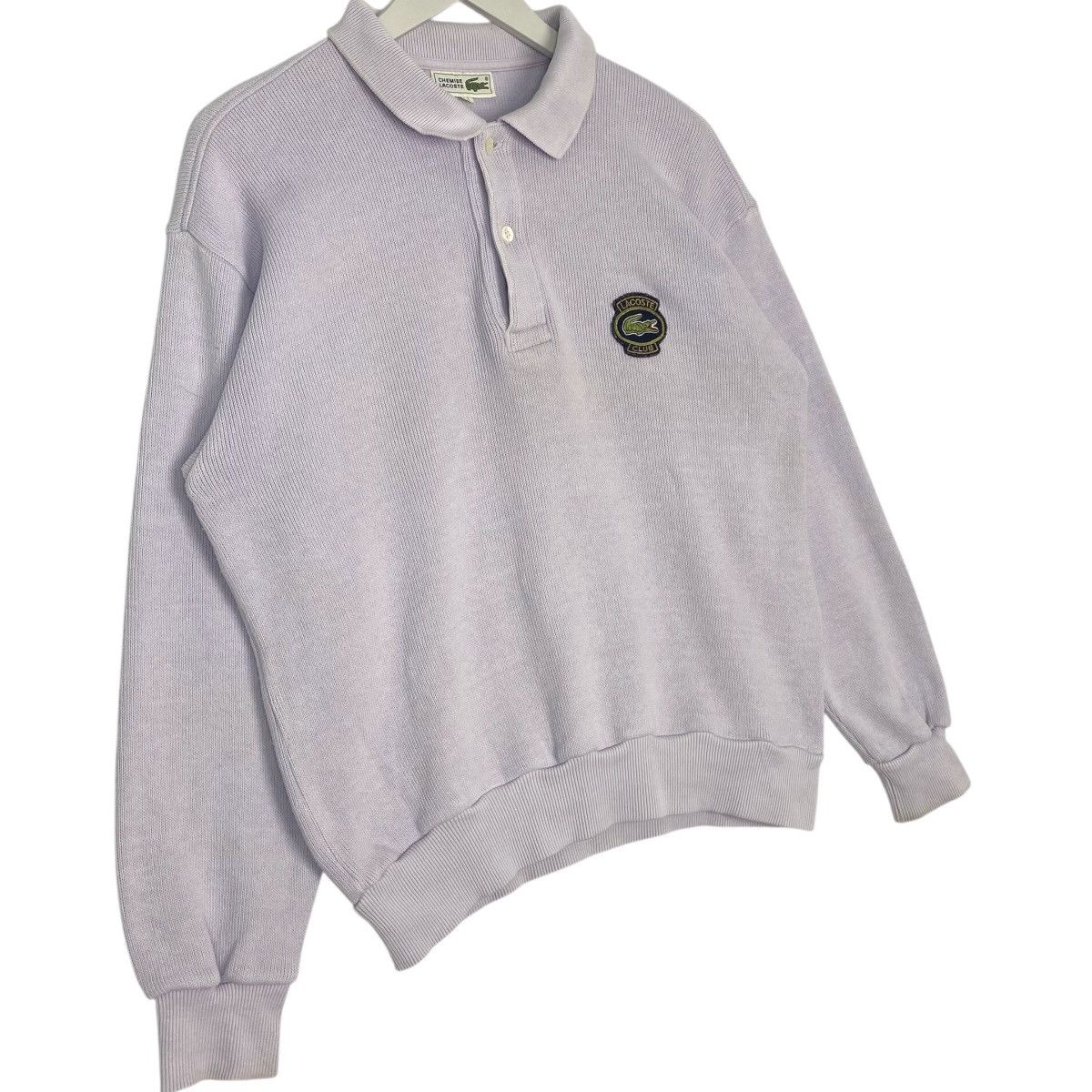 Vintage Vintage 90s Lacoste Sweatshirt Collar Button Soft Purple M Size US M / EU 48-50 / 2 - 3 Thumbnail