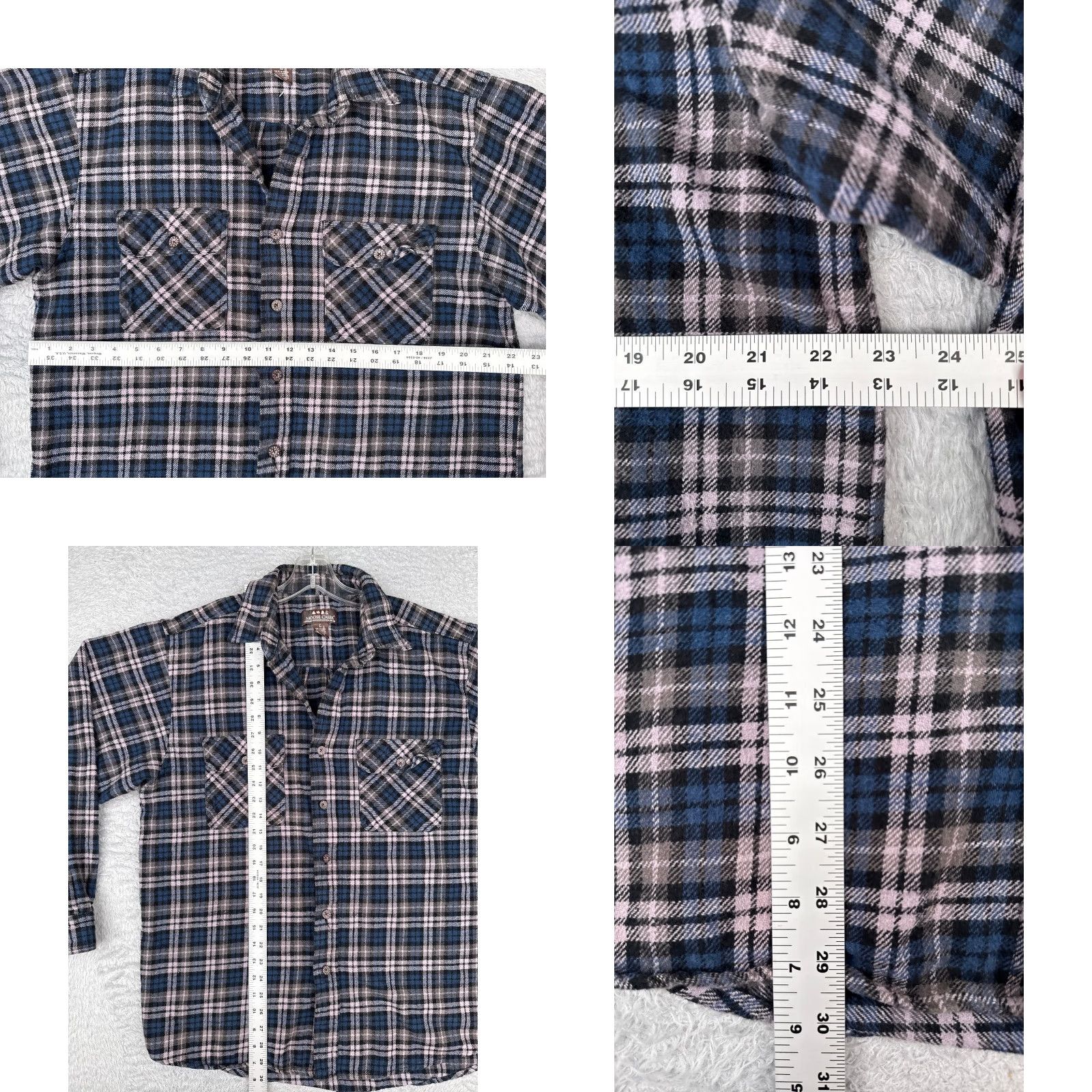 Vintage Moose Creek Shirt Men Large Blue Plaid Button-Up 100% Cotton Flannel Pocketed Casual Workwear Mens Size US L / EU 52-54 / 3 - 8 Thumbnail