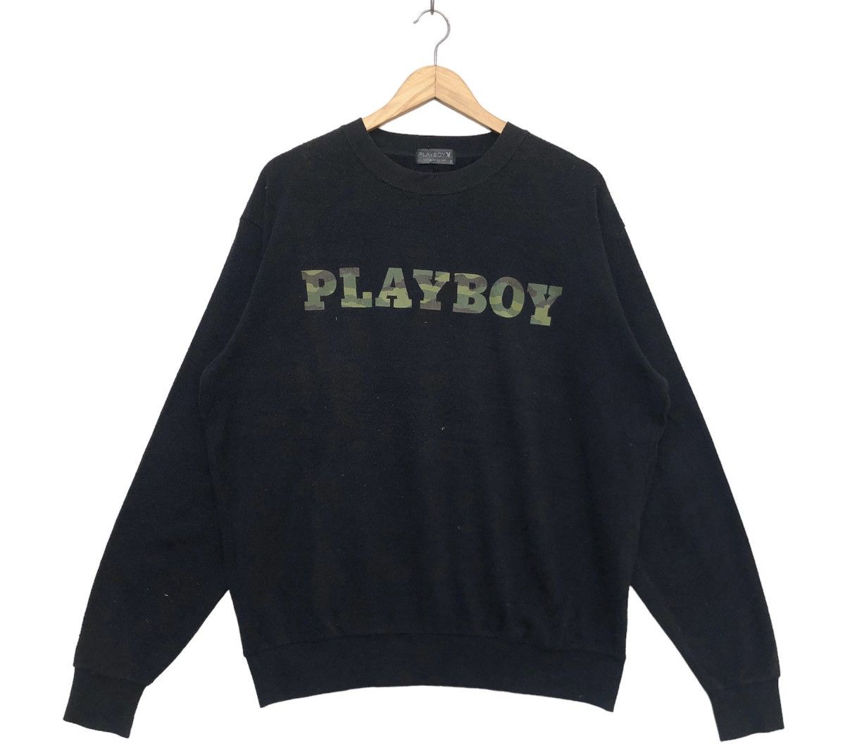 Japanese Brand Vintage 90s Playboy Bunny Camo Design Big Logo Sweatshirt. Size US XL / EU 56 / 4 - 8 Thumbnail