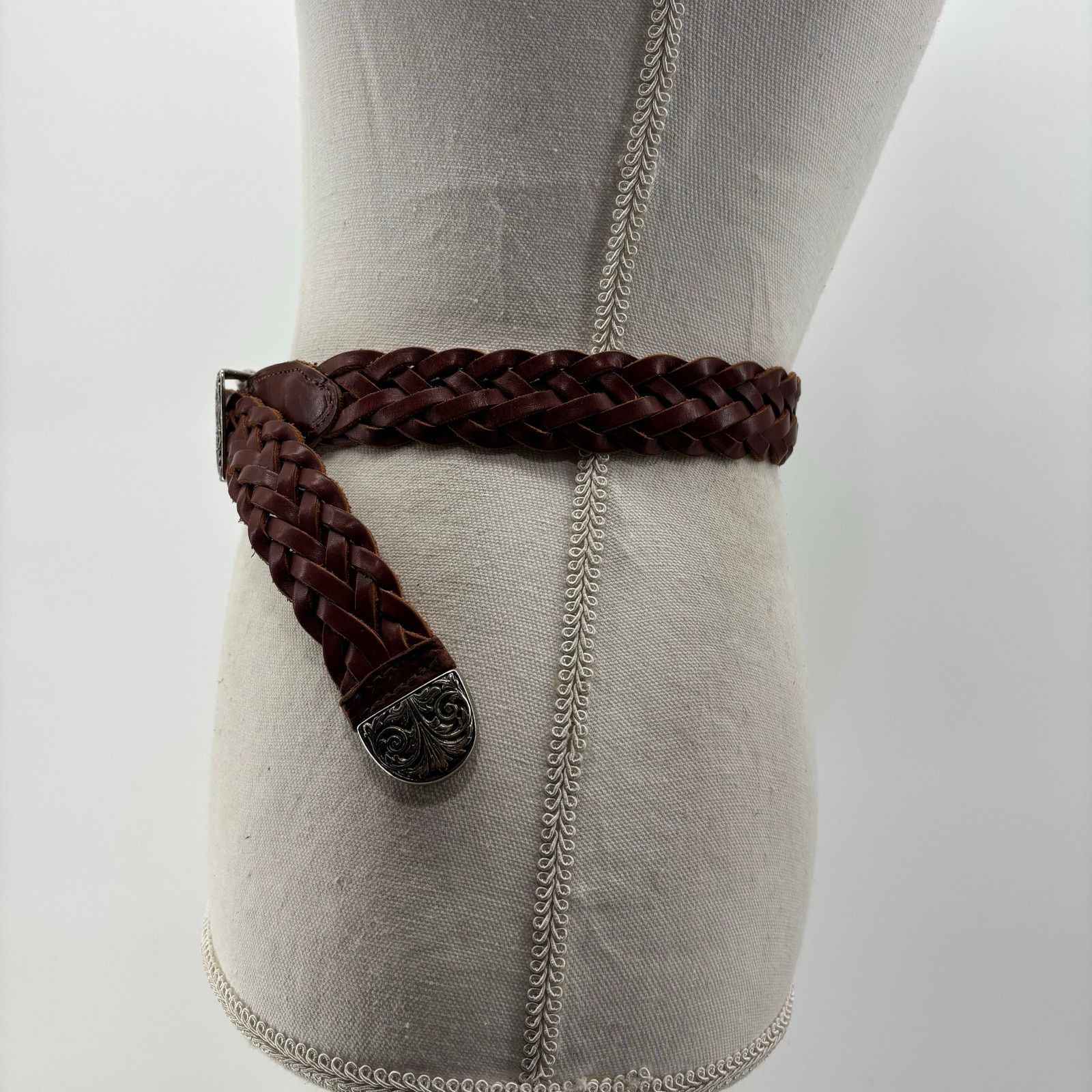 Other Torel Womens S Braided Leather Belt USA Boho Weaved Braided Size ONE SIZE - 6 Thumbnail