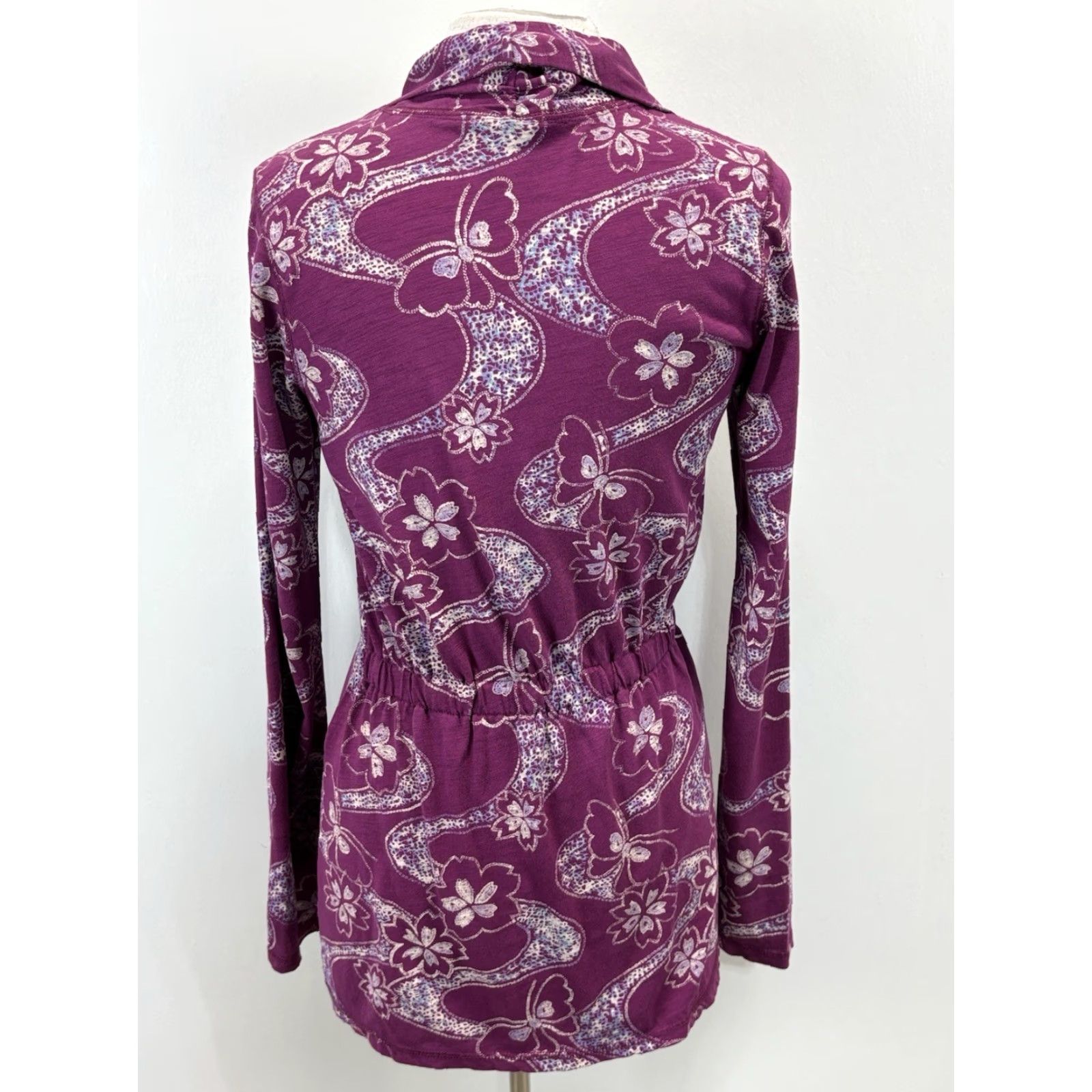Lucky Brand VINTAGE Lucky Brand Jingo Wrap Jacket Womens Small Purple Butterfly Tie Waist Y2K Size S / US 4 / IT 40 - 3 Thumbnail