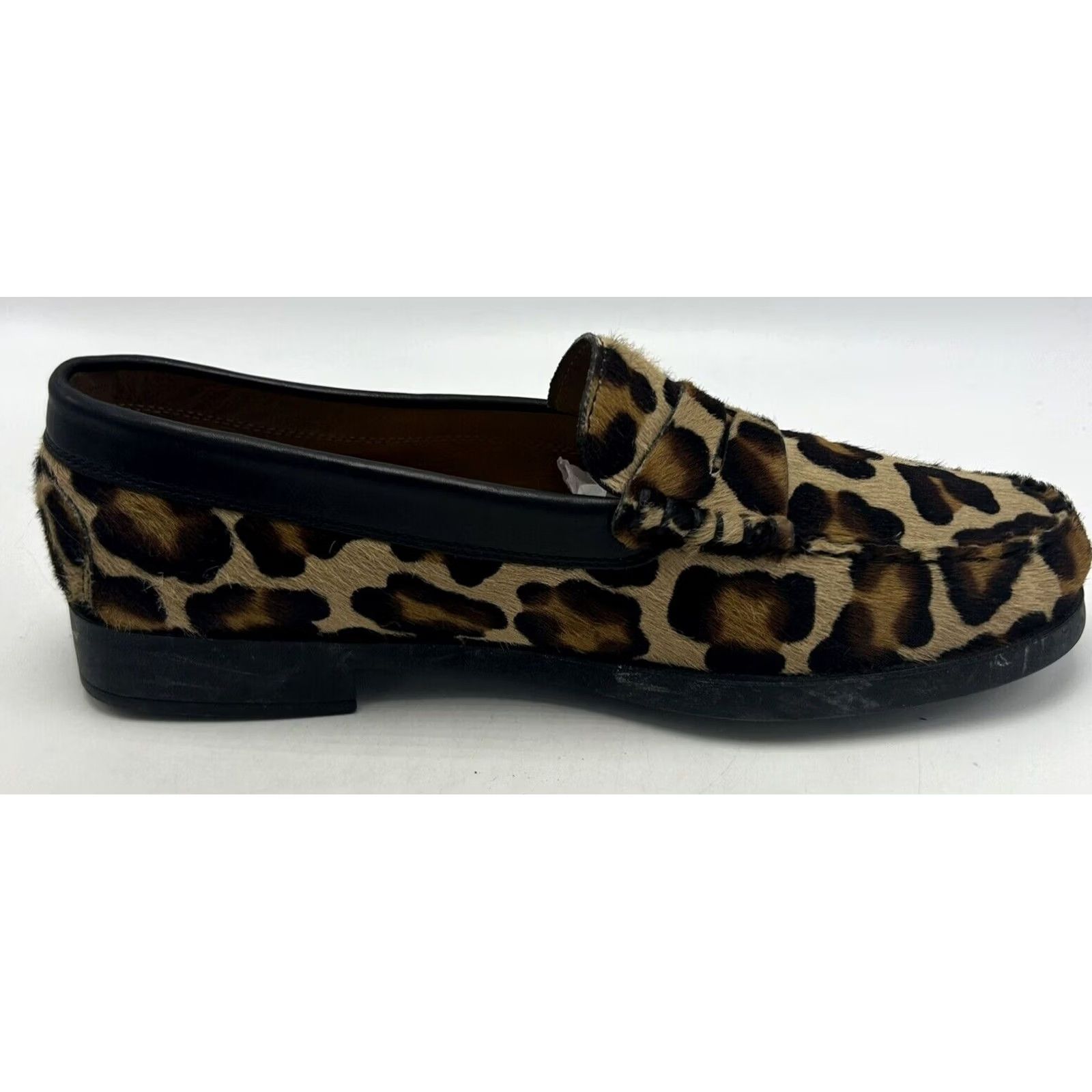 PONY Gilardini Firenze Loafers Women 8.5 Pony Hair Animal Print EU 40 Black Leather Slip On Flat Vintage No Size US 9 / IT 39 - 2 Thumbnail