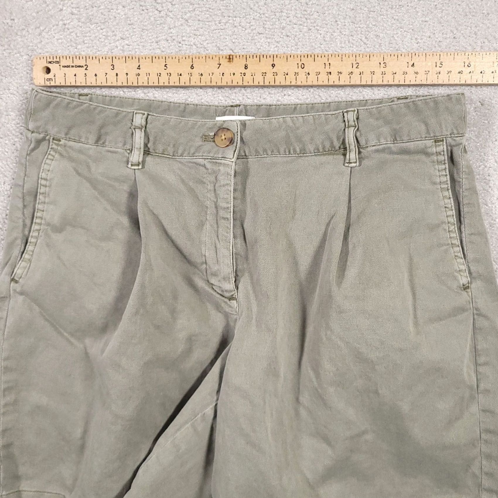 J. Jill VINTAGE J. Jill Pleated Shorts Women's 10 Light Green Casual Chino Pockets 6" Size 32" / US 10 / IT 46 - 6 Thumbnail