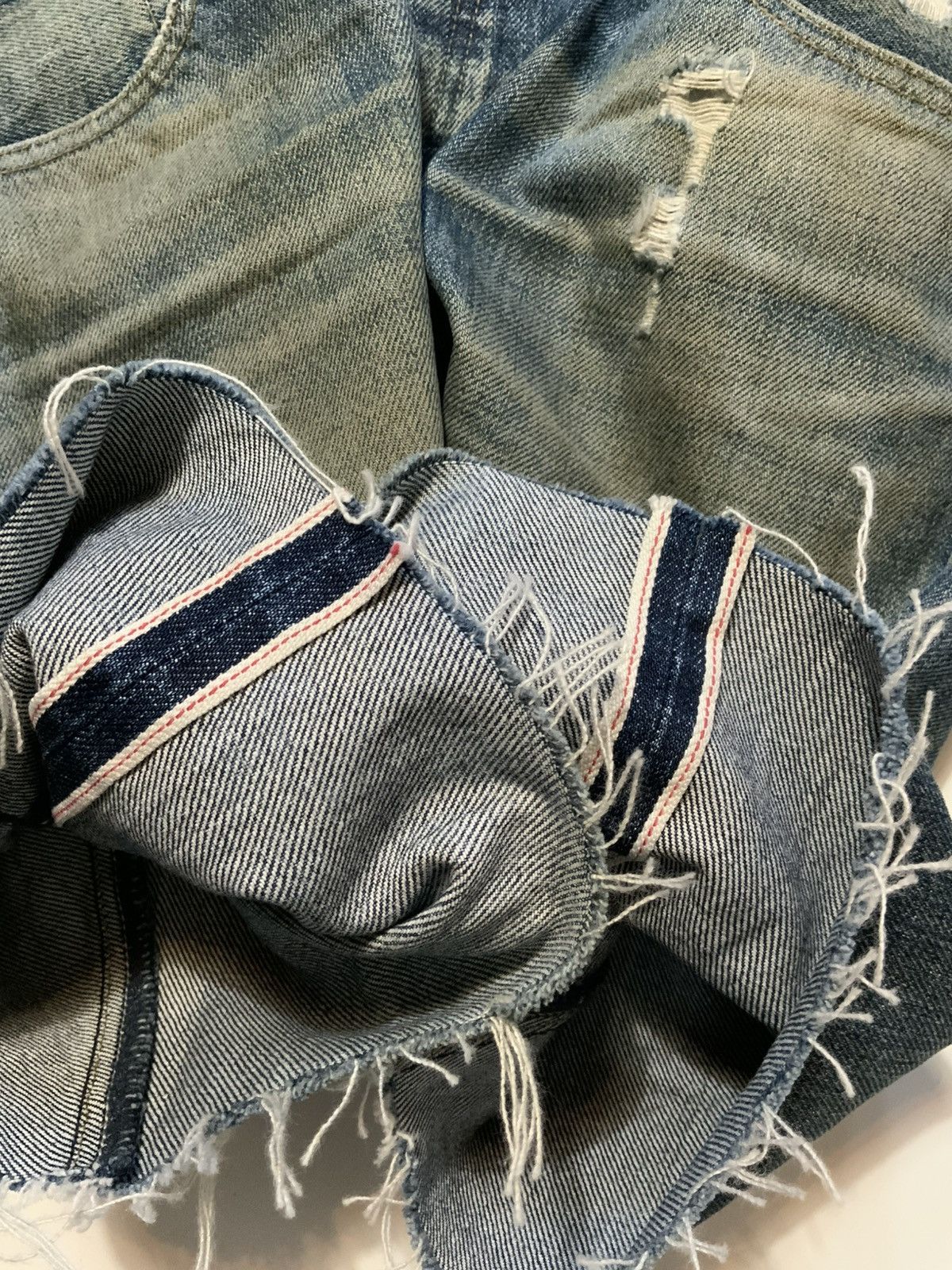 Earnest Sewn Earnest Sewn Redline Selvedge Distressed Denim Jean Shorts Size US 32 / EU 48 - 14 Thumbnail