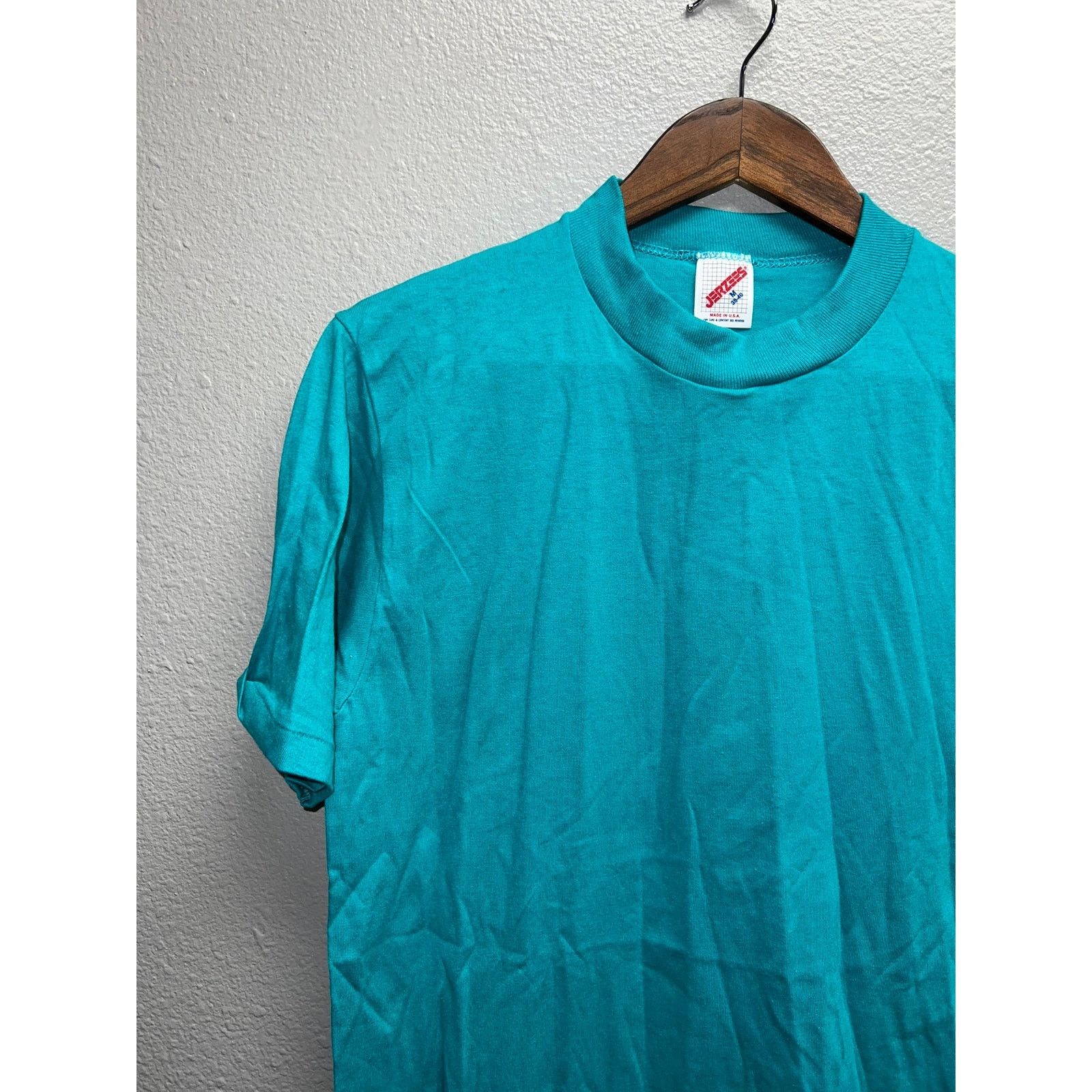 Jerzees 90s Vintage Jerzees Teal Green Blank Shirt 50/50 VTG 1990s M Size US M / EU 48-50 / 2 - 3 Thumbnail