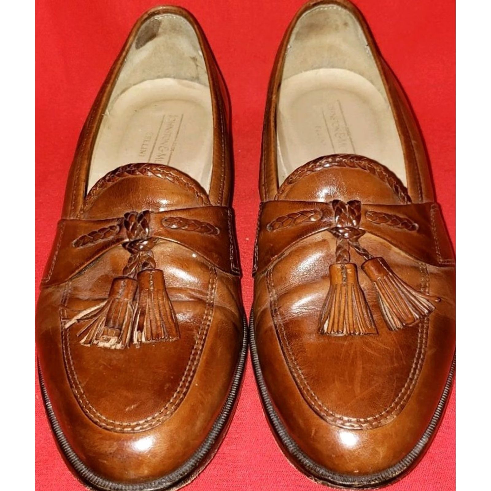 Johnston & Murphy Johnston & Murphy Cellini Men's Loafer Dress Brown 9M Tassels Leather Shoes Size US 9 / EU 42 - 3 Thumbnail