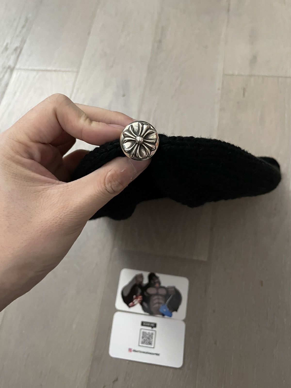 Chrome Hearts Chrome Hearts Cross Knit Stitched Cashmere Beanie Size ONE SIZE - 4 Thumbnail