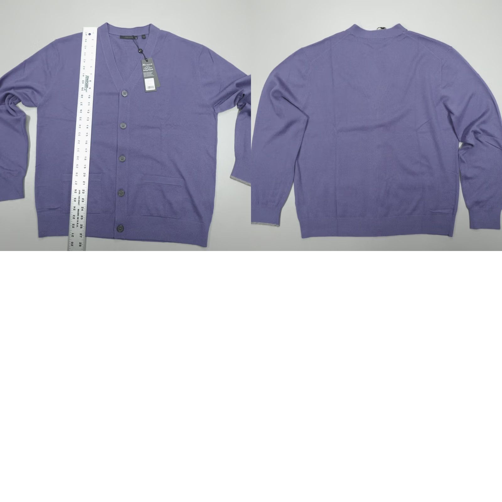 Vintage Greyson Cardigan Sweater Mens XL Purple Honeycreeper Nylon Wool V-Neck Button Modern - 000 Size US XL / EU 56 / 4 - 8 Thumbnail