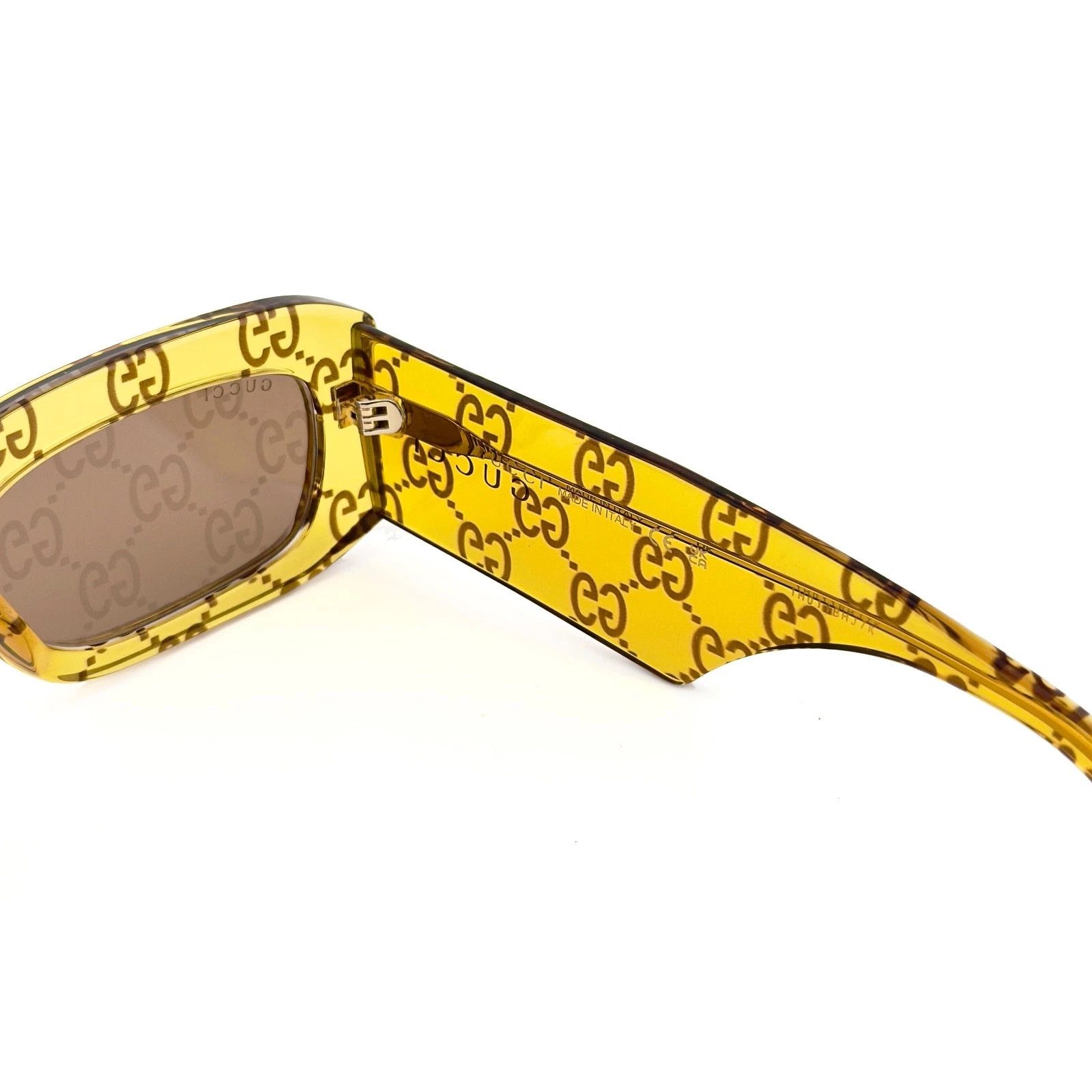 Gucci GUCCI 1426 Crystal Yellow GG Logo Gg1426S Sunglasses 007 Size ONE SIZE - 7 Thumbnail
