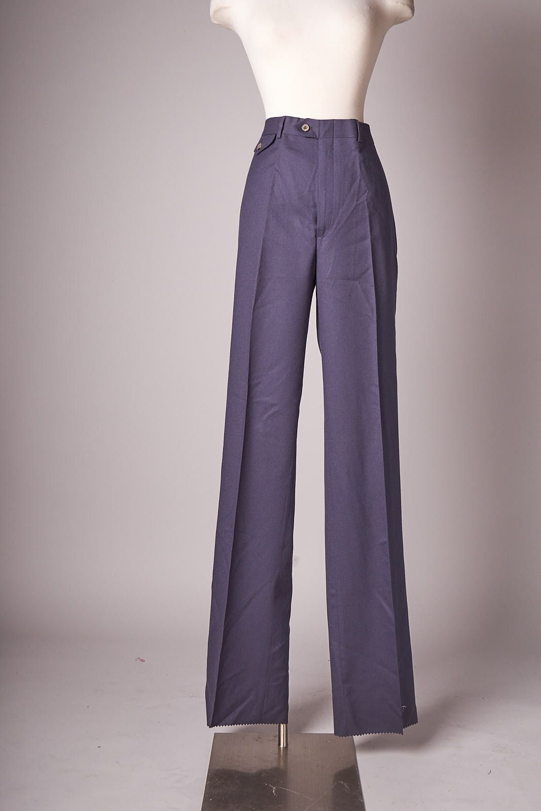 Vintage 1980s Blue Wool Slacks Pants Trousers Deadstock