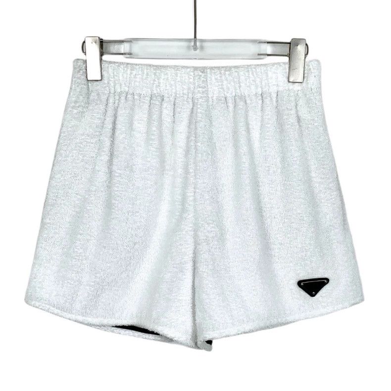 Prada White triangle cotton casual towel shorts 2505-Nextar