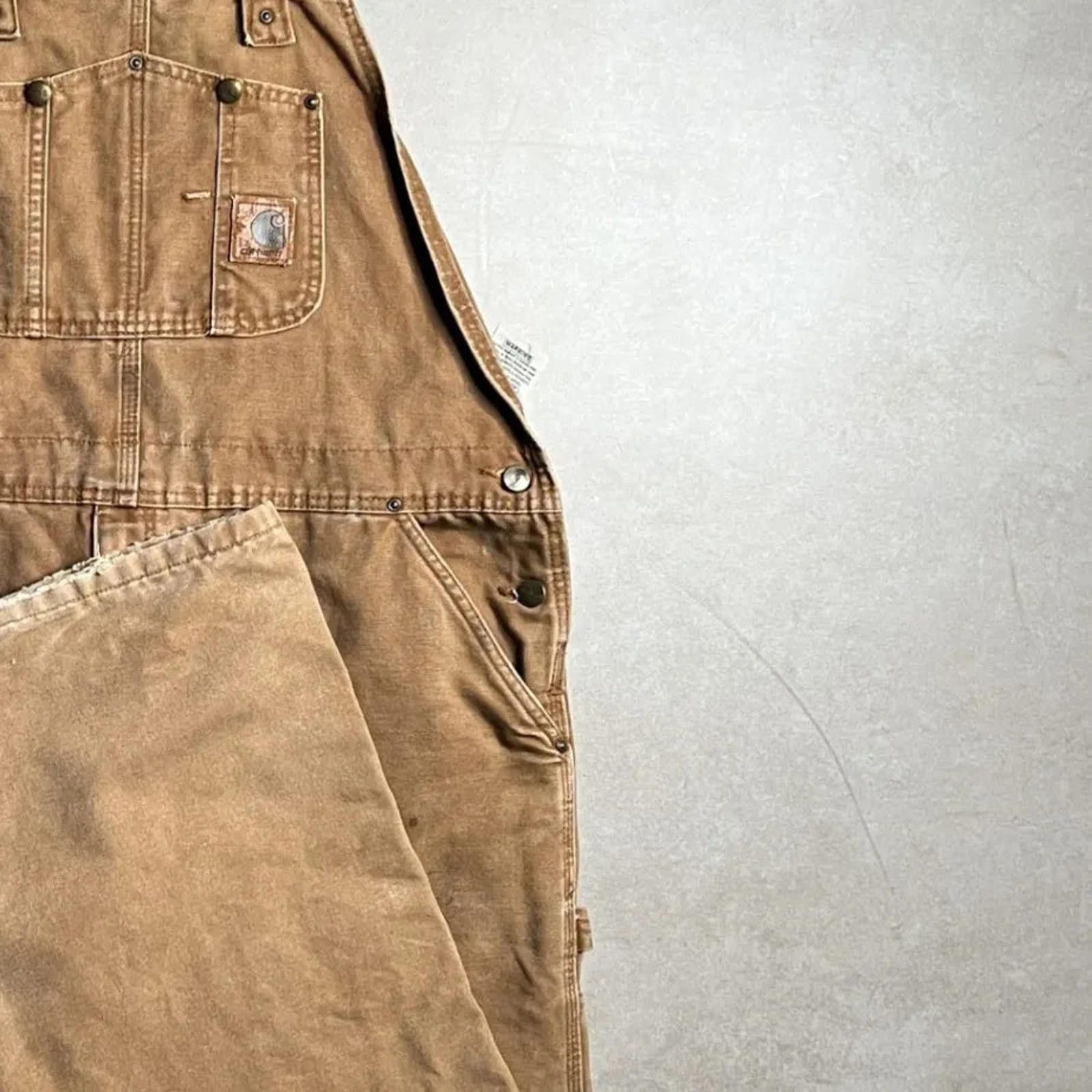 Carhartt Vintage Carhartt Tan Double Knee Overalls - 42x30 Size US 42 / EU 58 - 5 Thumbnail