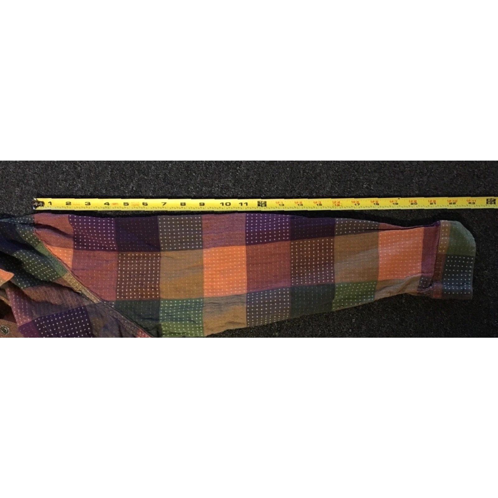 Vintage VINTAGE Abstract Patchwork Button Up Shirt M Women's Striped Long Sleeve Cotton Orange Size M / US 6-8 / IT 42-44 - 7 Thumbnail