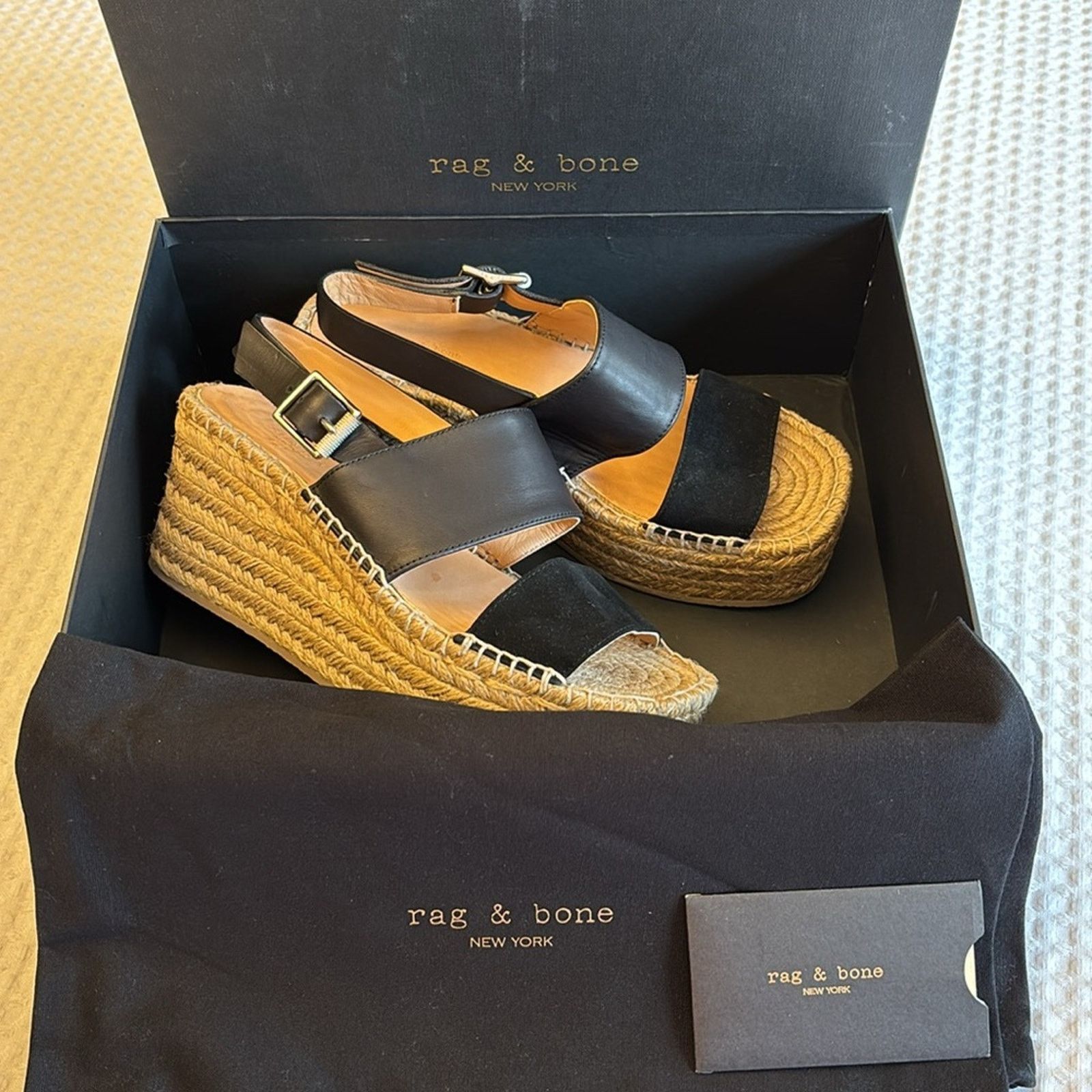 Rag & Bone NEW! rag & bone Edie 6.5 Black Platform Espadrille Sandals Size US 6.5 / IT 36.5 - 8 Thumbnail