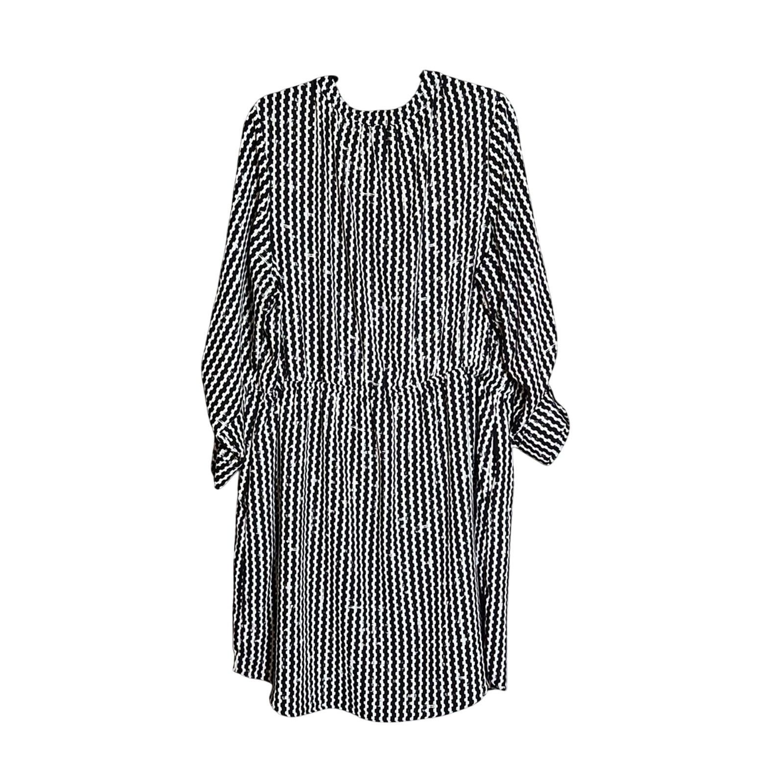 Apt. 9 Apt. 9 Size 22W Dress Black & White Geometric Print Midi Size 3XL / US 20-22 - 2 Thumbnail