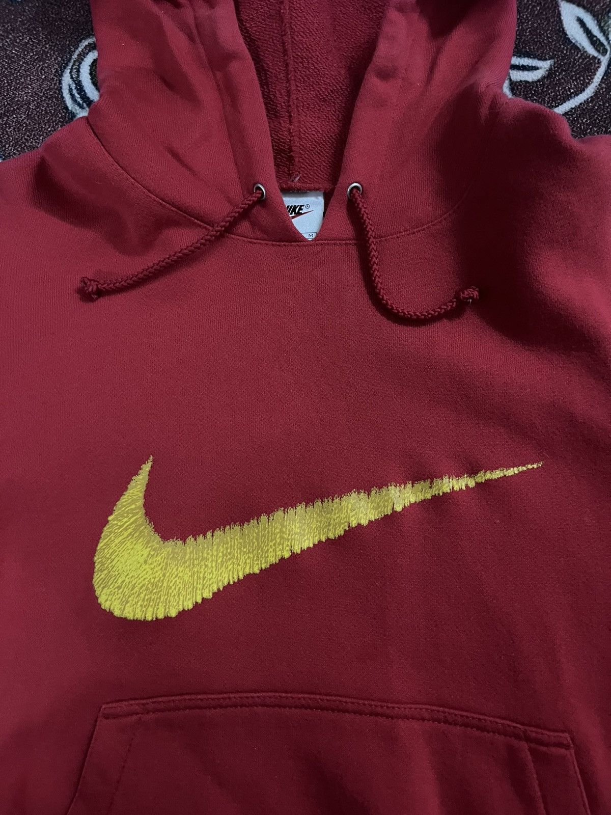 Nike × Vintage Vintage 90's Nike Crayon Big Swoosh Hoodie Size US M / EU 48-50 / 2 - 6 Thumbnail