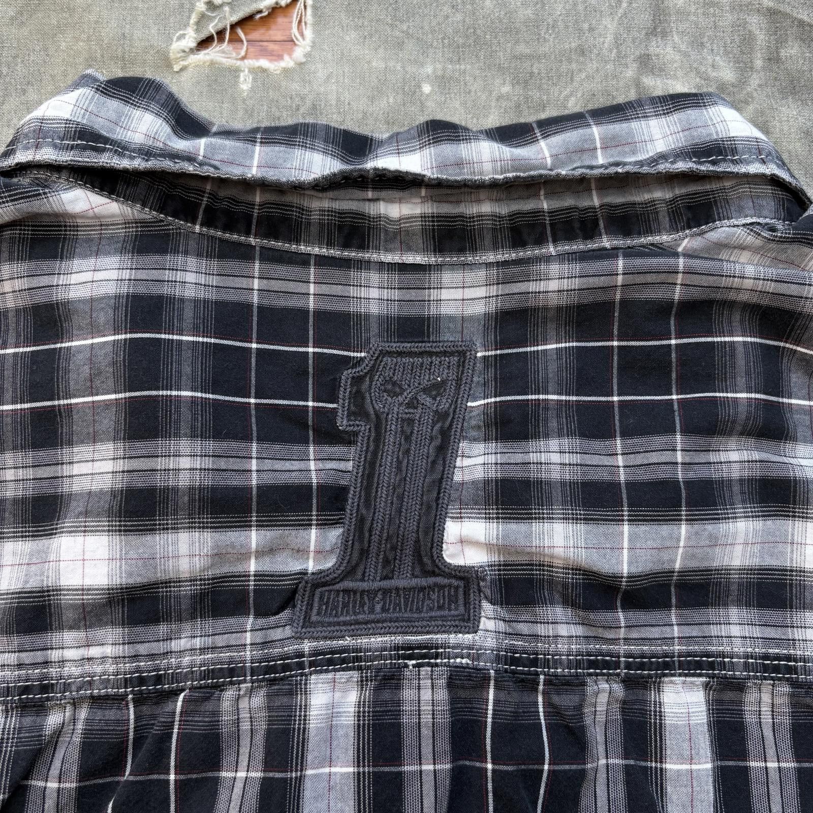 Harley Davidson Vintage Y2K Harley Davidson Plaid Biker Snap Button Up Shirt Size US XXL / EU 58 / 5 - 6 Thumbnail